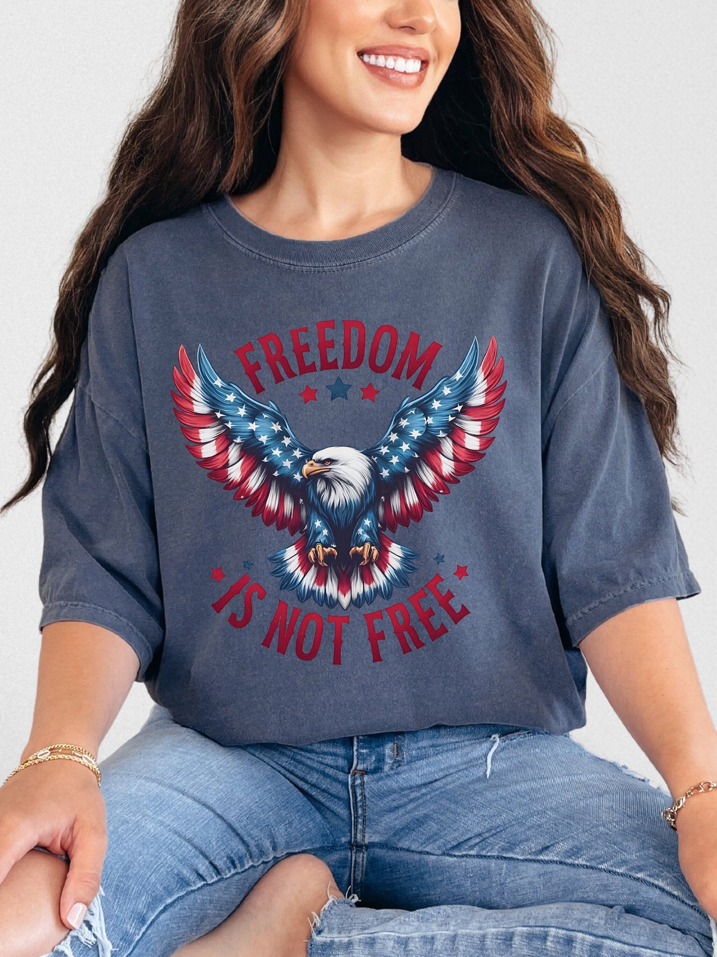 Freedom Is Not Free Shirt - Patriotic Eagle T-Shirt, 4th of July Graphic Tee, USA Independence Day Shirt, American Pride Unisex Tee