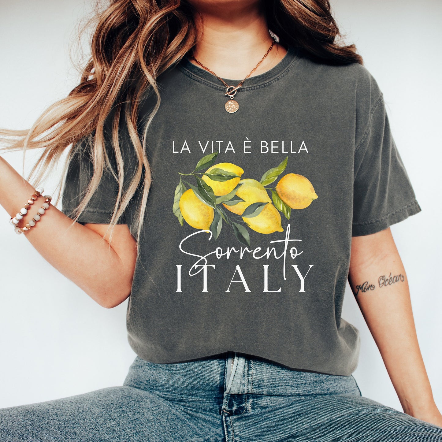 Italy Shirt, Sorrento Italy Lemon Womens Tee, Amalfi Coast, Italy T-shirt, Comfort Colors Lemon Tee