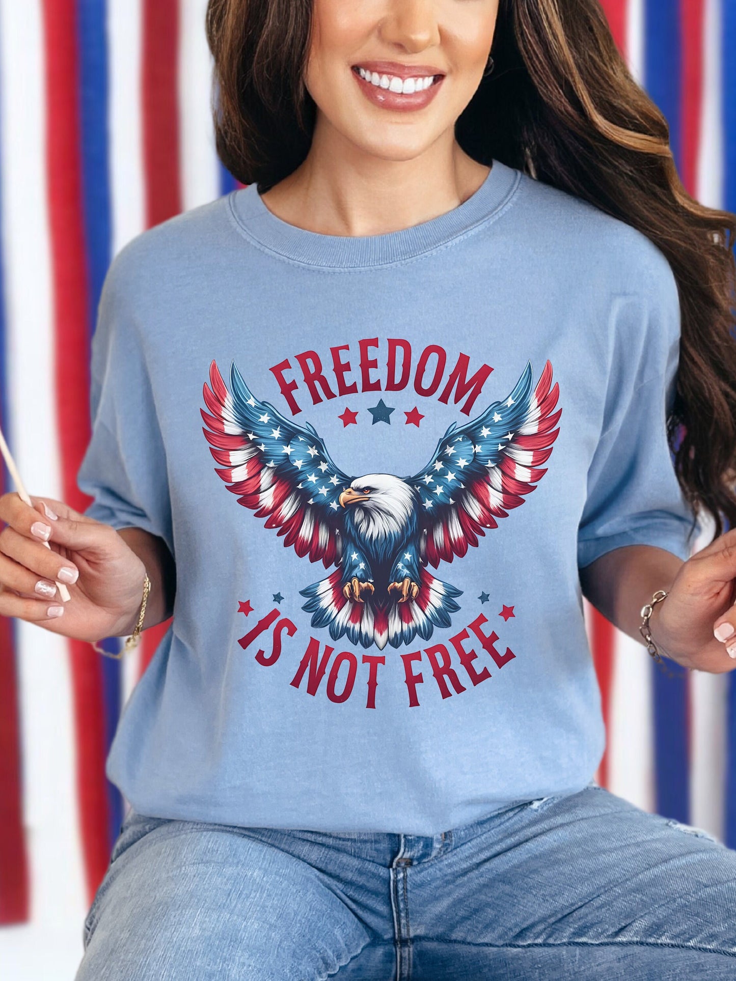 Freedom Is Not Free Shirt - Patriotic Eagle T-Shirt, 4th of July Graphic Tee, USA Independence Day Shirt, American Pride Unisex Tee
