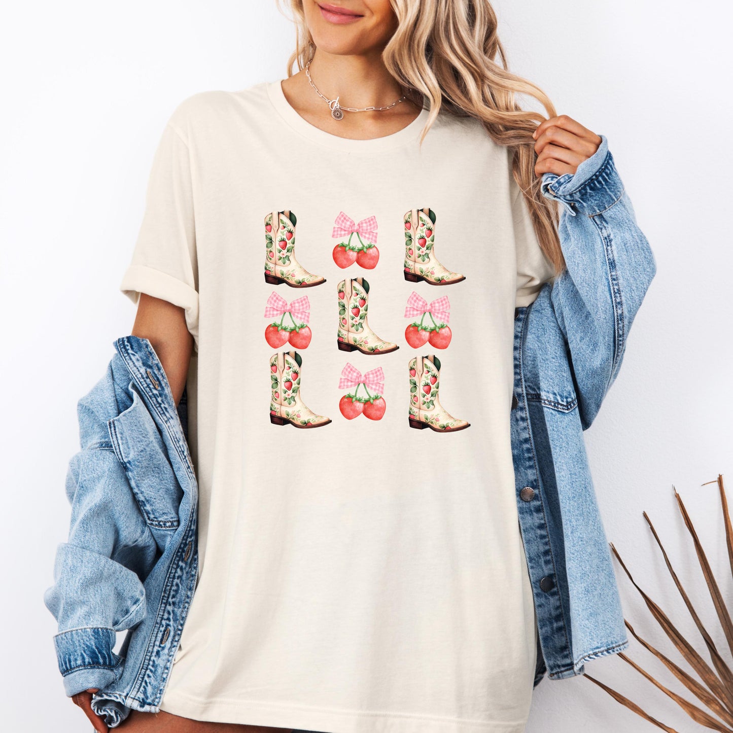 Western Strawberry Cowgirl Shirt, Bella+Canvas Tee, Trendy Country Concert Outfit, Rodeo Graphic Tee, Cute Western T-Shirt