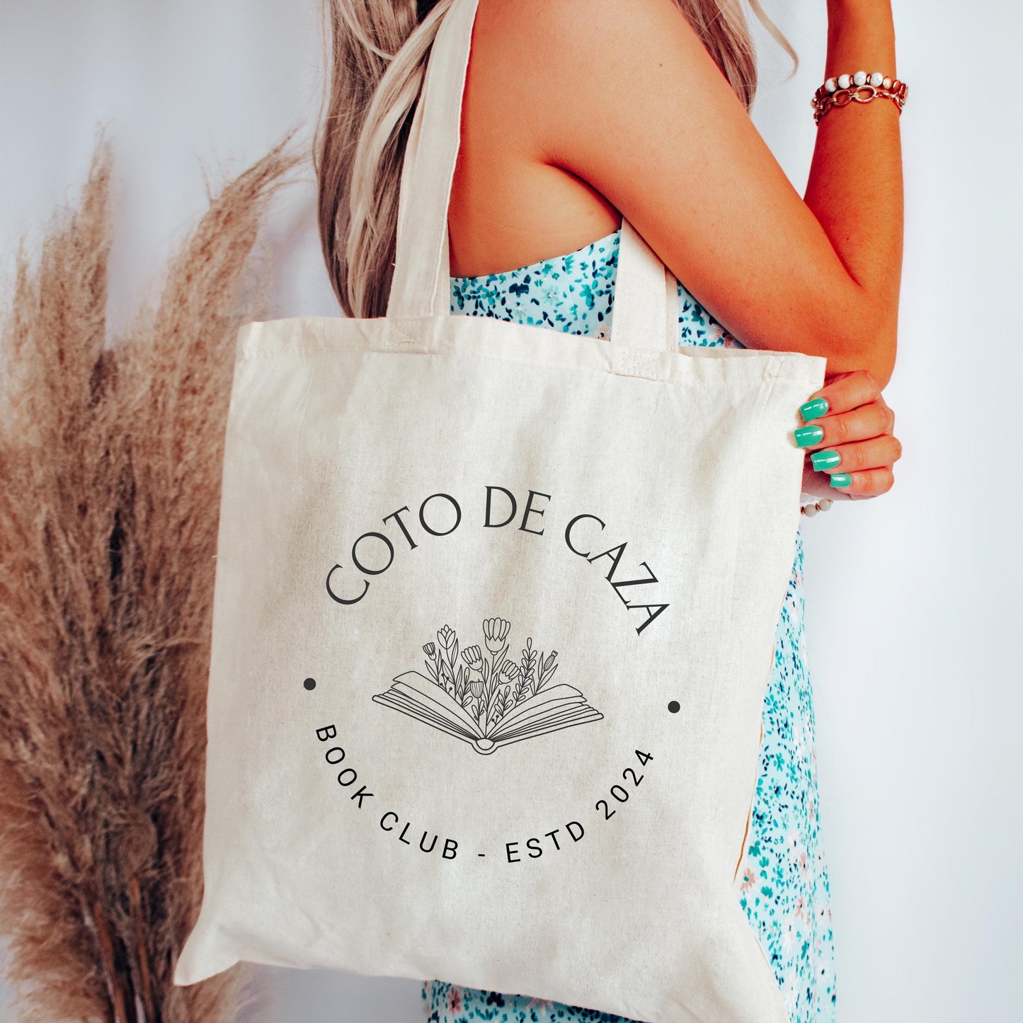 Personalized Book Club Tote: Stylish Library Bag for Readers & Literature Lovers - 2 Color Options