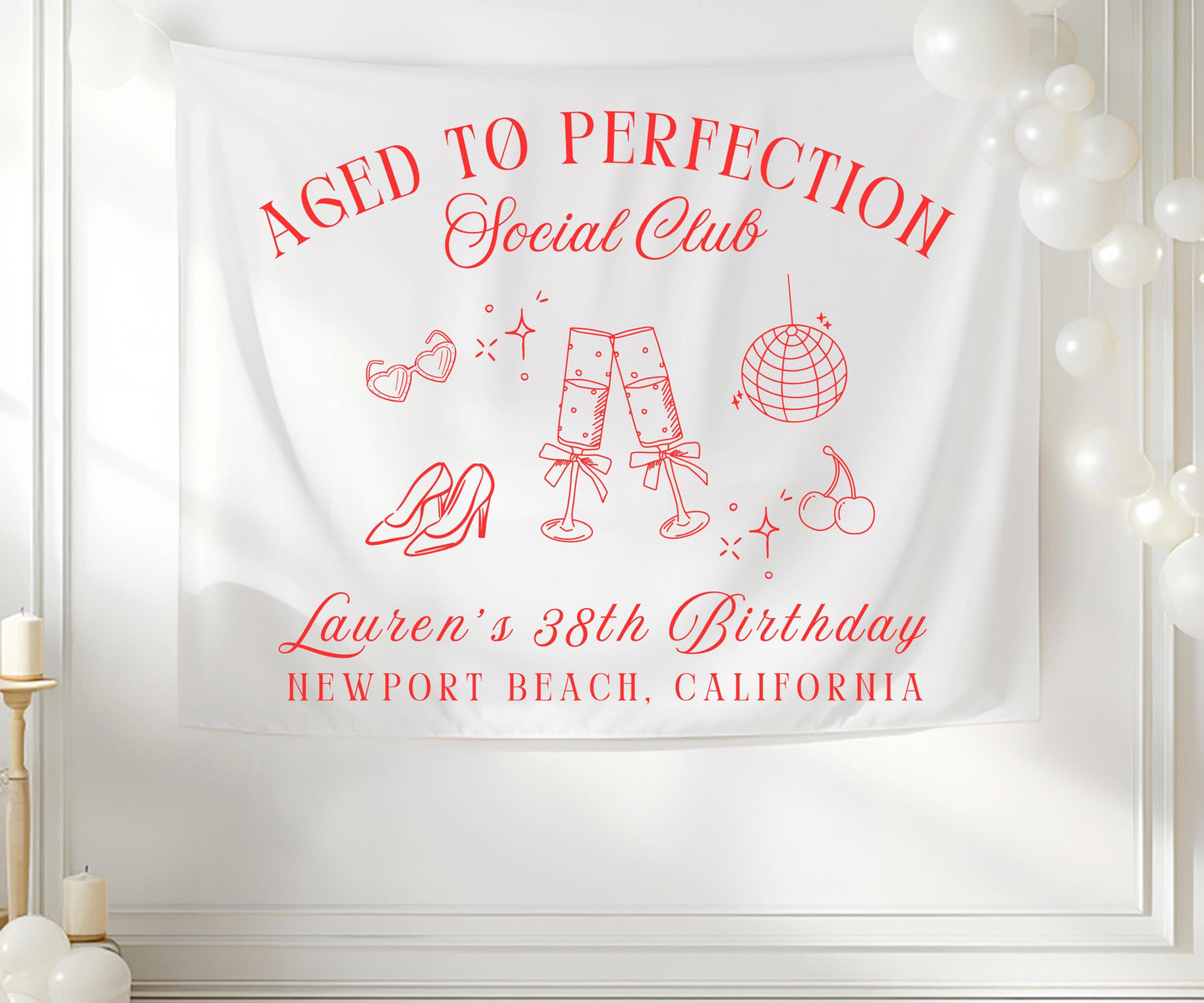 Party Banner Custom, Birthday Banner, Aged to Perfection Sign, Custom Party Sign, 30th Birthday Decor, Personalized Backdrop