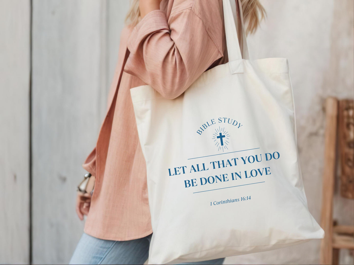 Bible Verse Tote Bag, Christian Scripture Gift, Faith-Based Canvas Bag, Religious Tote, Jesus Lover Gift, Bible Study Bag