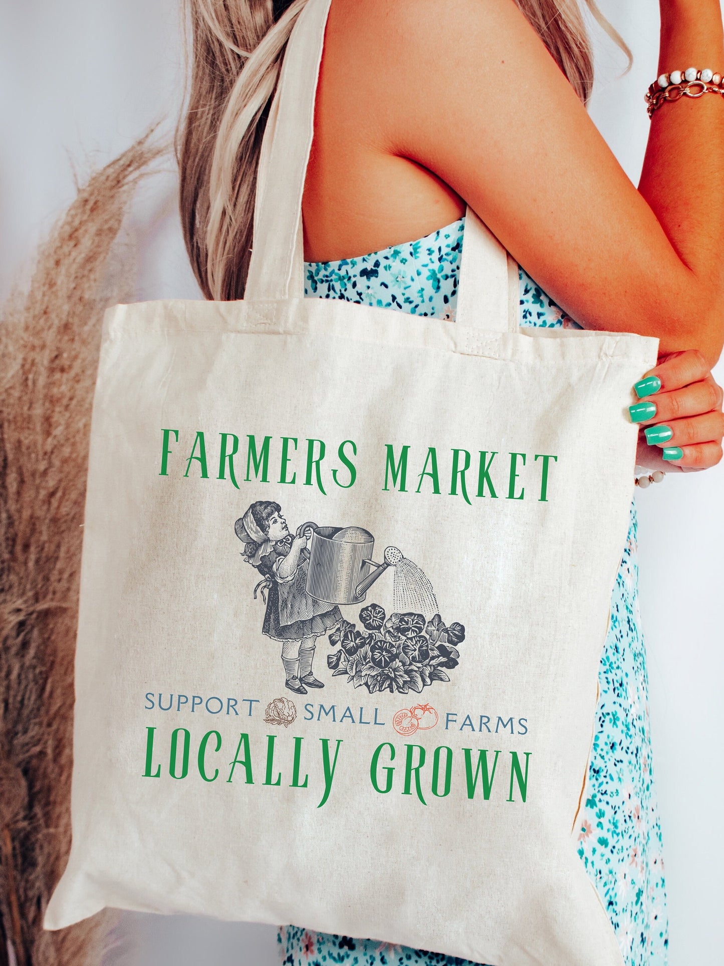 Farmers Market Canvas Tote Bag, Support Local Farms, Farmers Eco Friendly Tote Bag