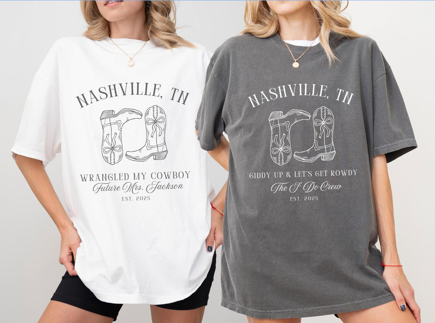 Custom Bachelorette Shirts Boots and Bows Bach Party Tee Bride and Crew Matching Shirts Country Western Bachelorette Personalized Shirt