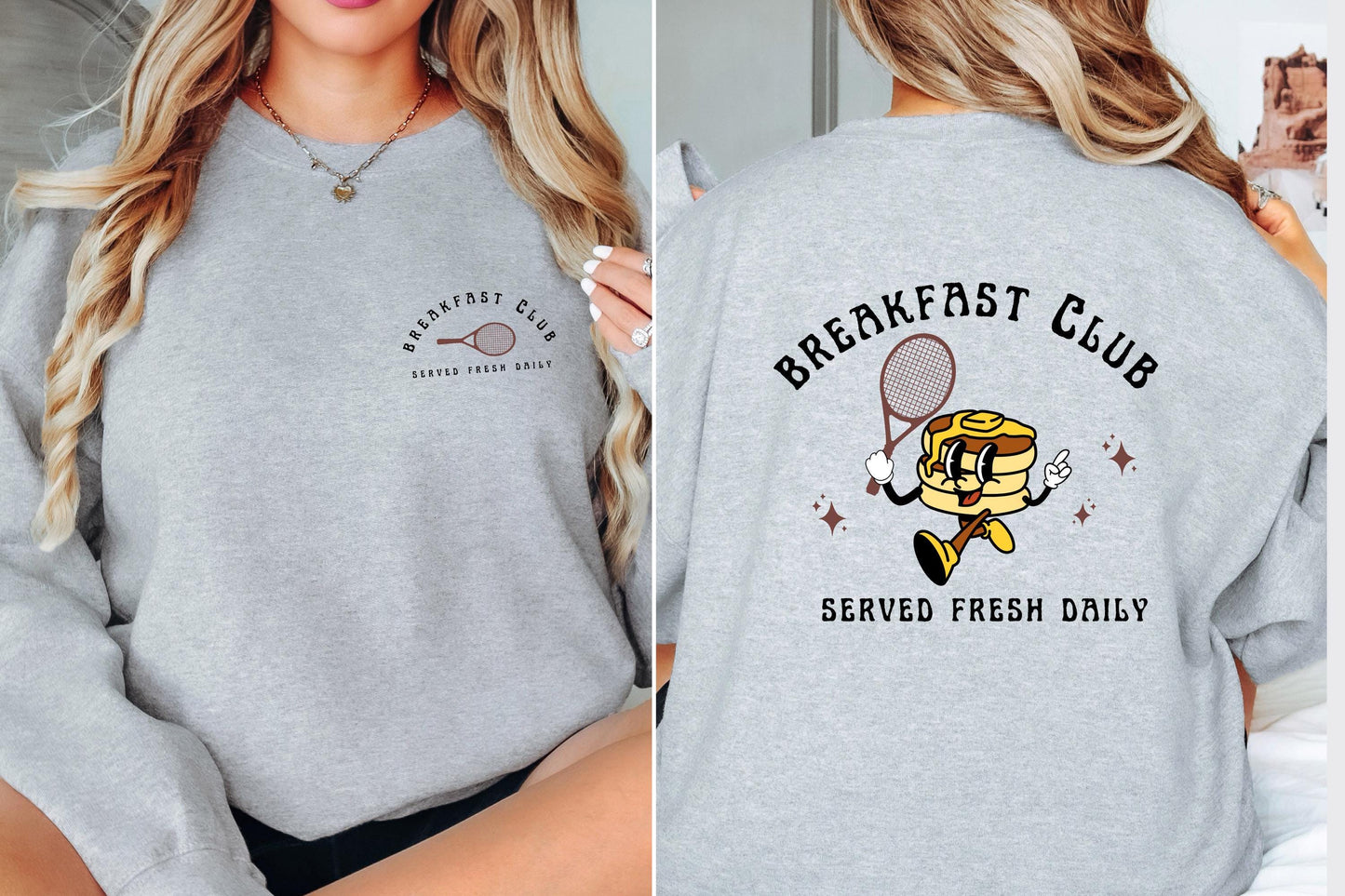 Tennis and Pancakes Sweatshirt, Retro Tennis Crewneck, Sporty Brunch Lover Gift, Vintage Breakfast Club Shirt, Tennis Girl Pullover