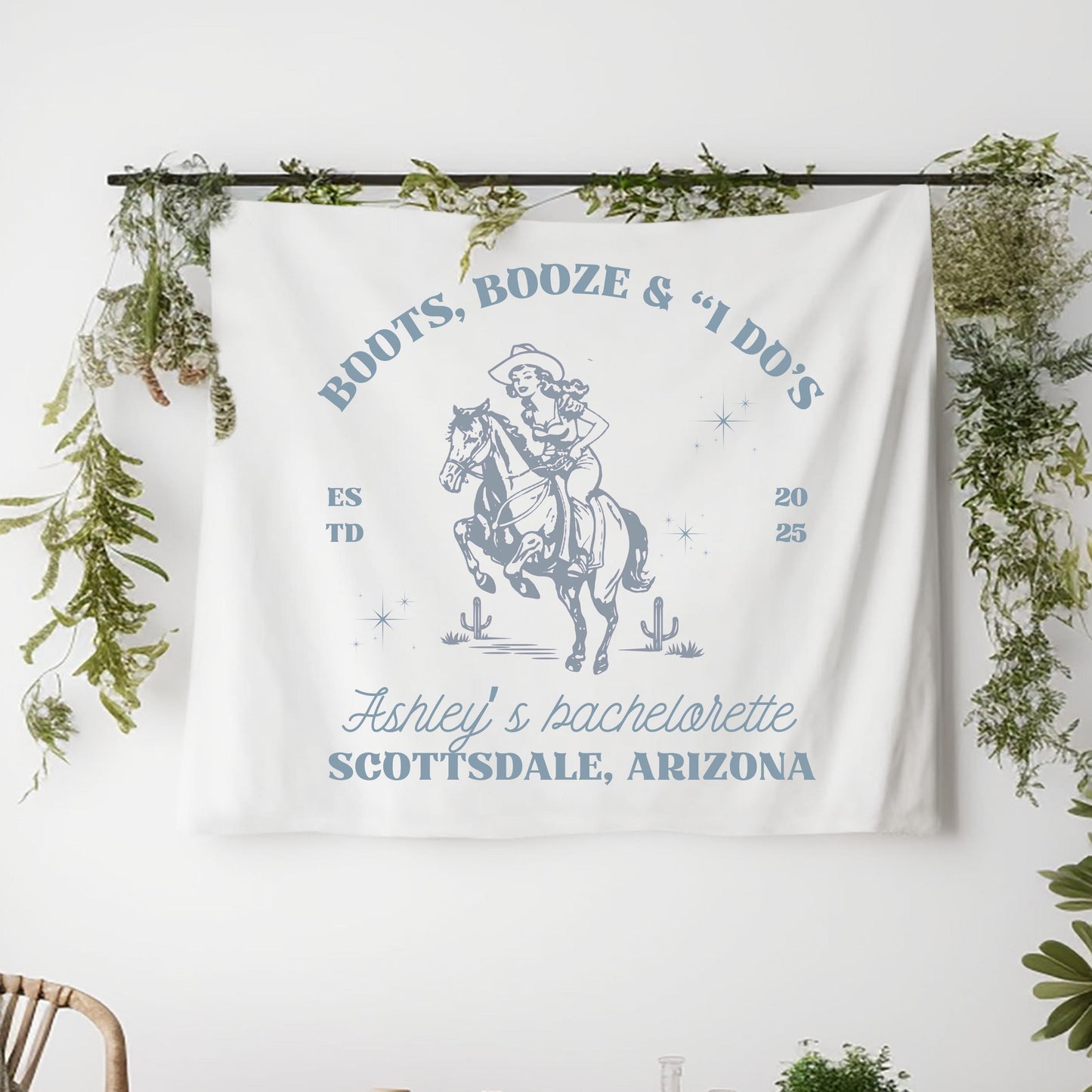 Boots Booze and I Do’s Bachelorette Banner | Western Party Decor | Last Rodeo Bride-to-Be Tapestry | Custom Cowgirl Sign
