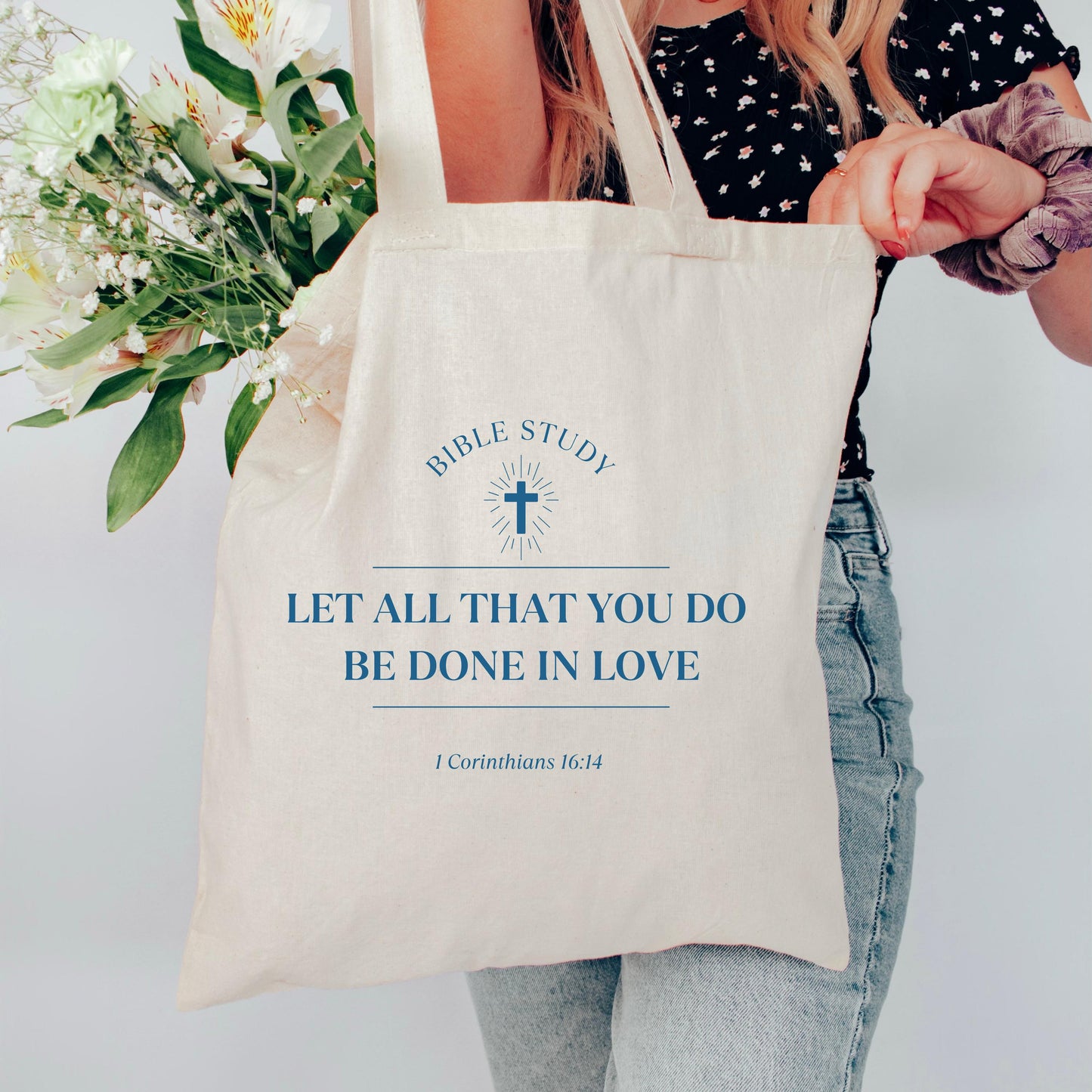 Bible Verse Tote Bag, Christian Scripture Gift, Faith-Based Canvas Bag, Religious Tote, Jesus Lover Gift, Bible Study Bag