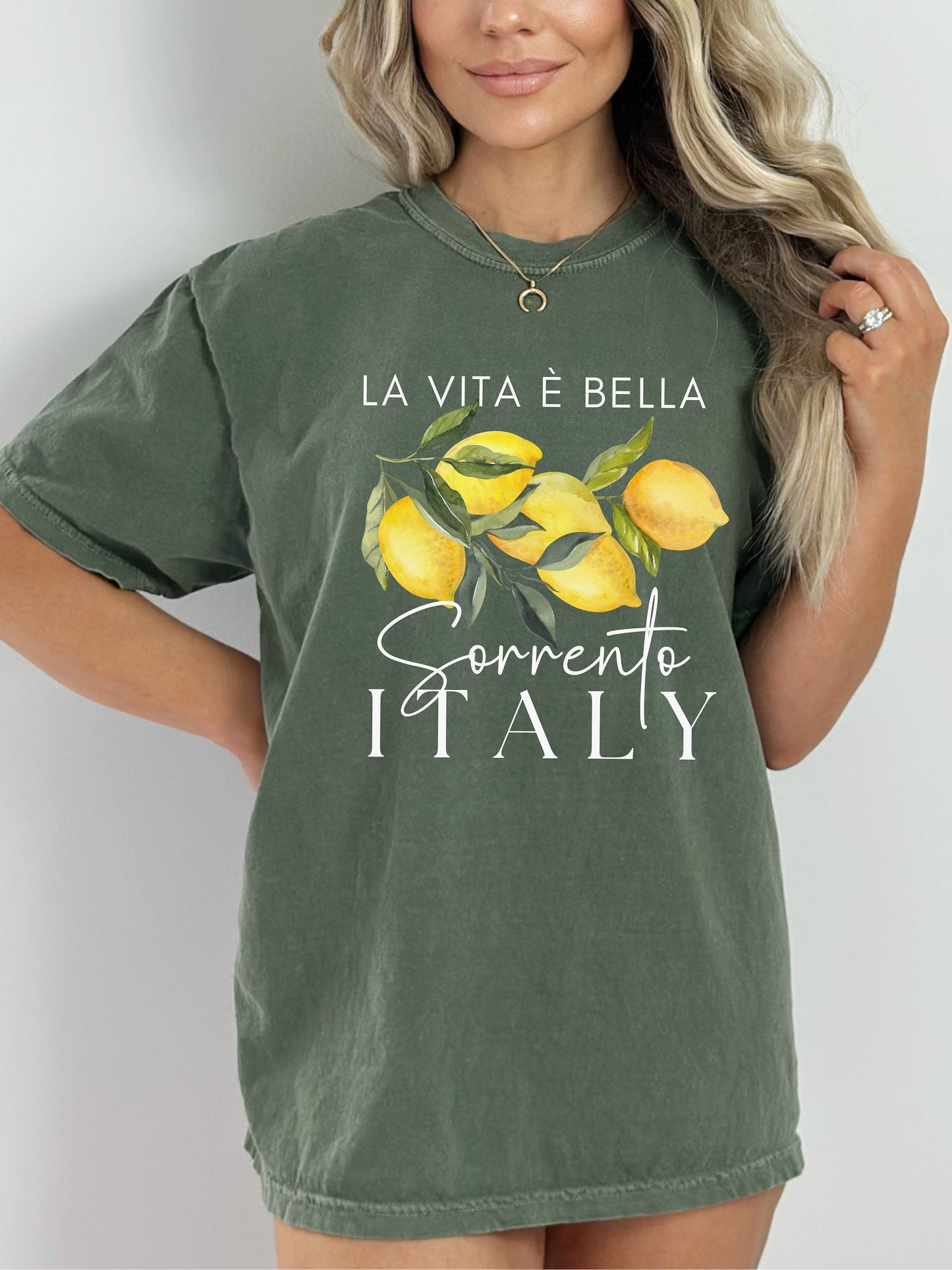 Italy Shirt, Sorrento Italy Lemon Womens Tee, Amalfi Coast, Italy T-shirt, Comfort Colors Lemon Tee