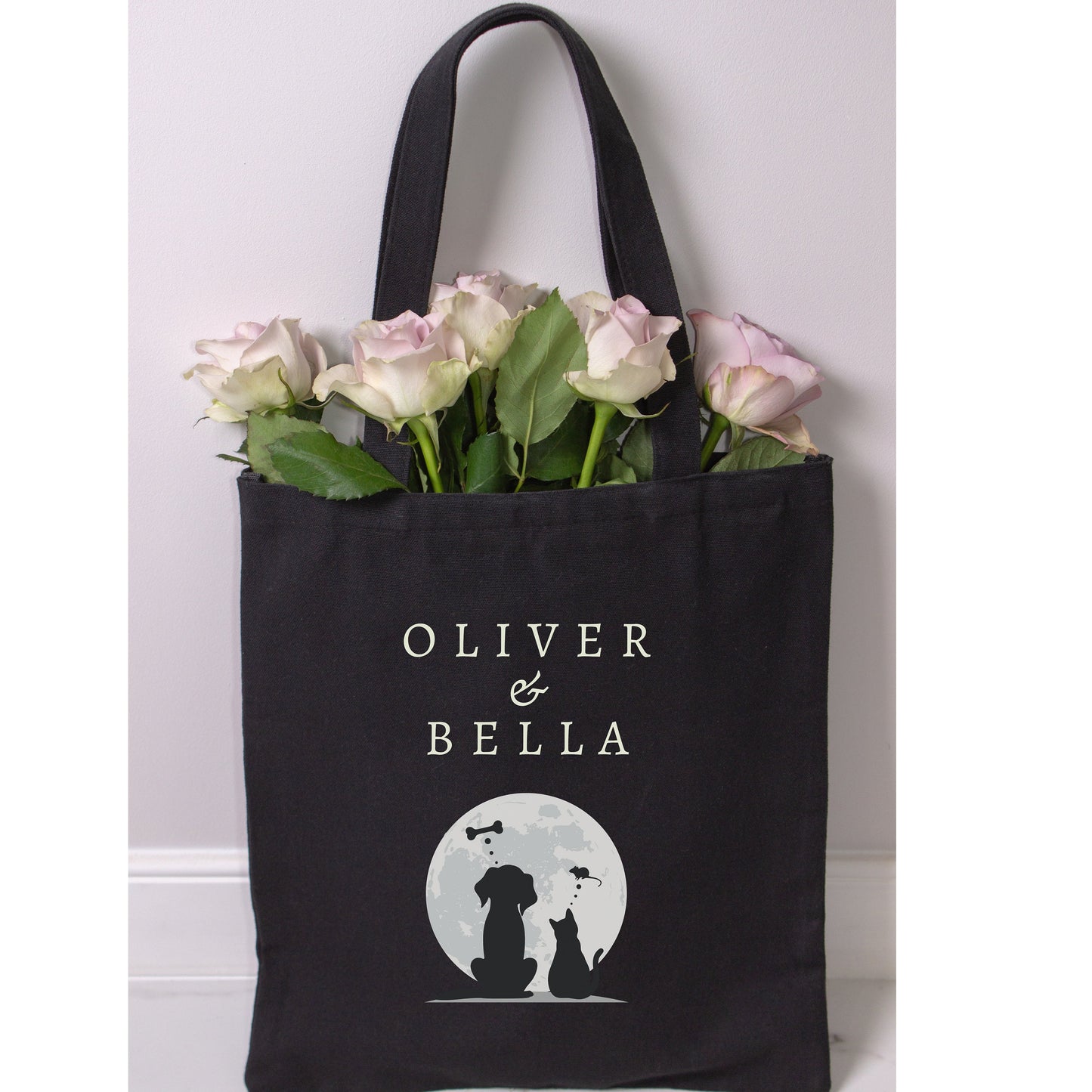 Personalized Pet Gift Bag – Custom Cotton Canvas Pet Tote, Overnight Bag for Women, Dog & Cat Lover Gift