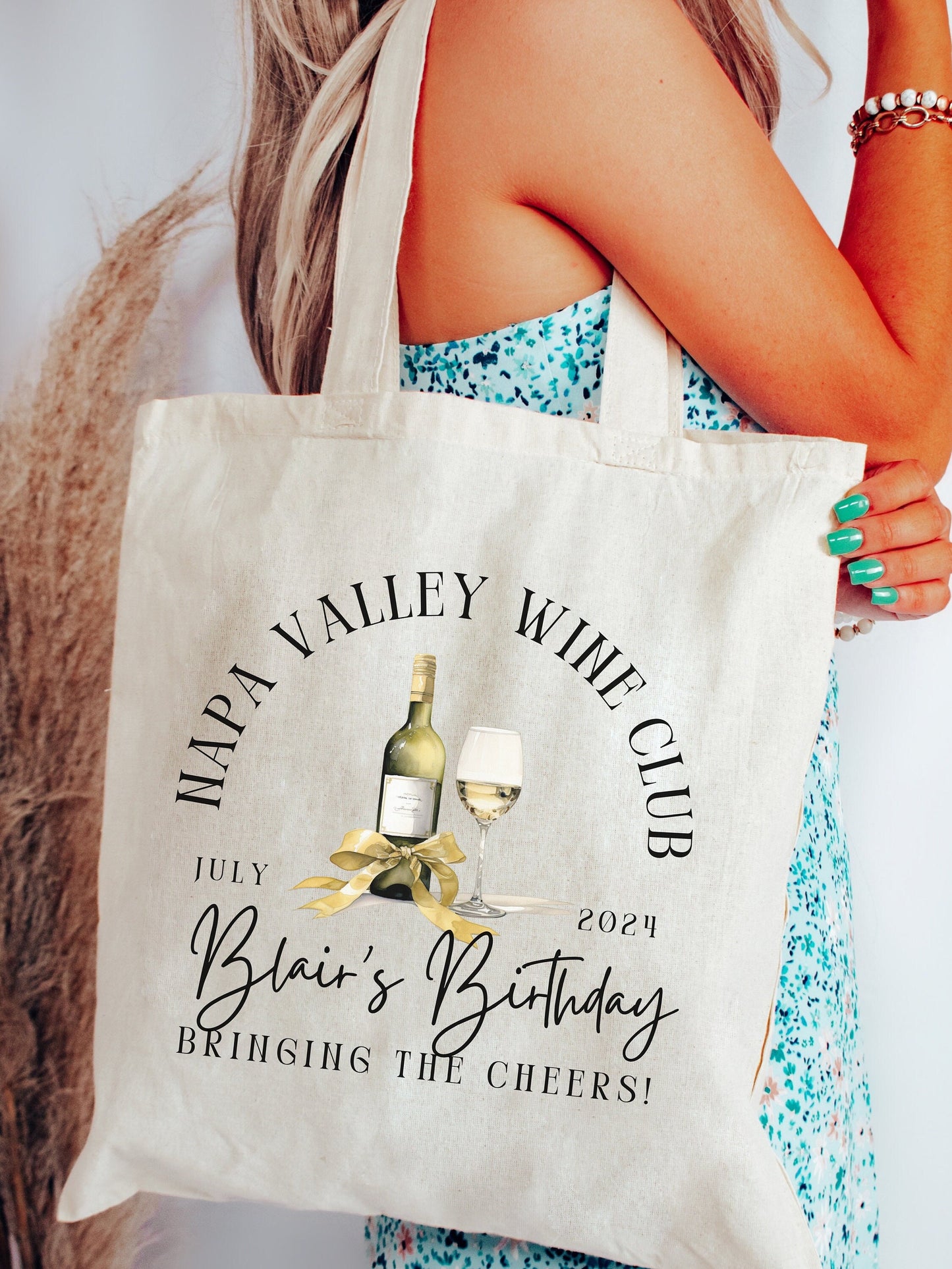 Custom Girls Trip Birthday Tote Bag, Girls Napa Wine Bag, Vacation birthday favor party gift, Personalized Napa wine tasting party favors