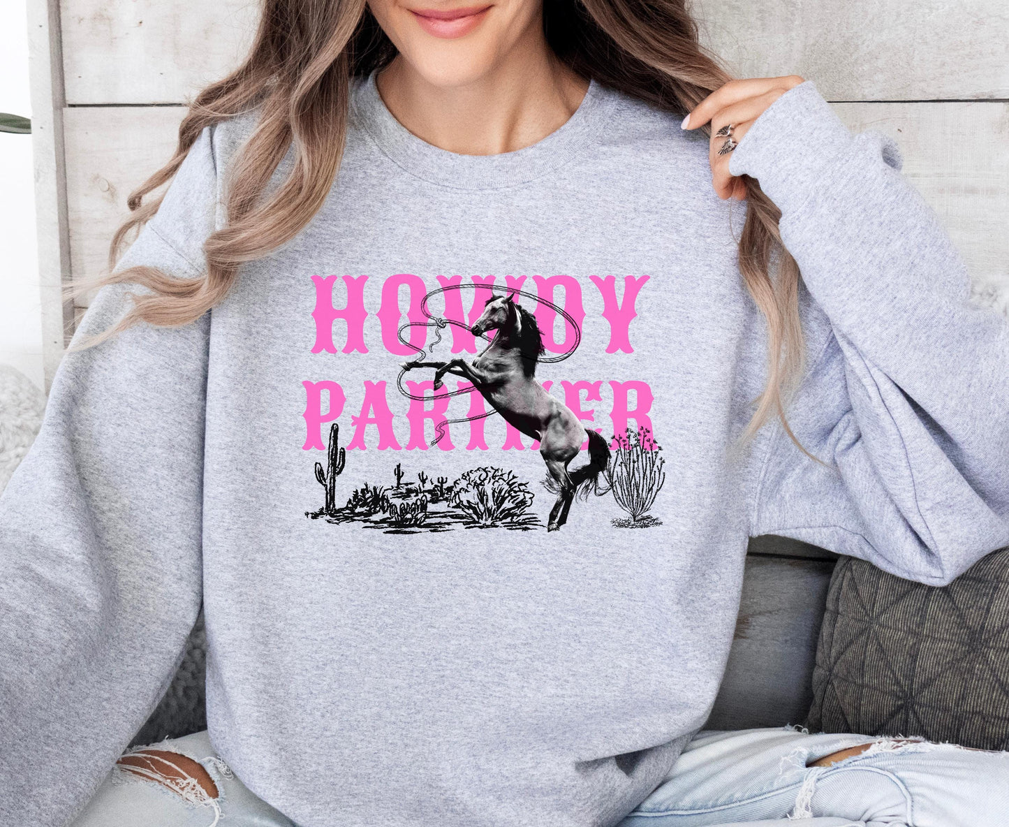 County Western Sweatshirt, Unisex Rodeo Sweatshirt, Horse Shirt, Country Music Fest Shirt - Cowgirl Crewneck