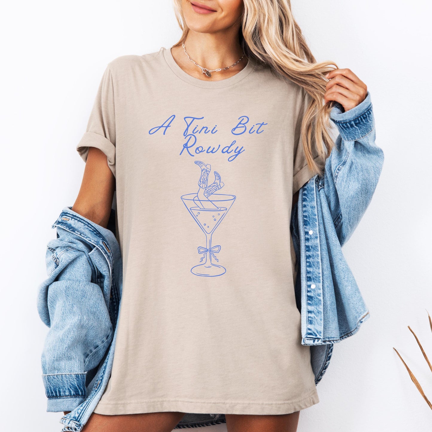 Tini Bit Rowdy Western Shirt – Funny Cowgirl Martini Tee, Country Concert Outfit, Bella Canvas Unisex T-Shirt