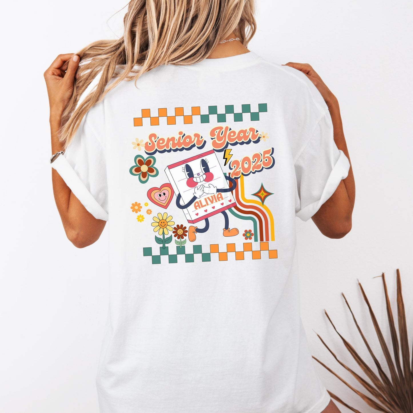 Retro Senior 2025 Shirt | Custom Senior Tee | Oversized Back-to-School Graphic