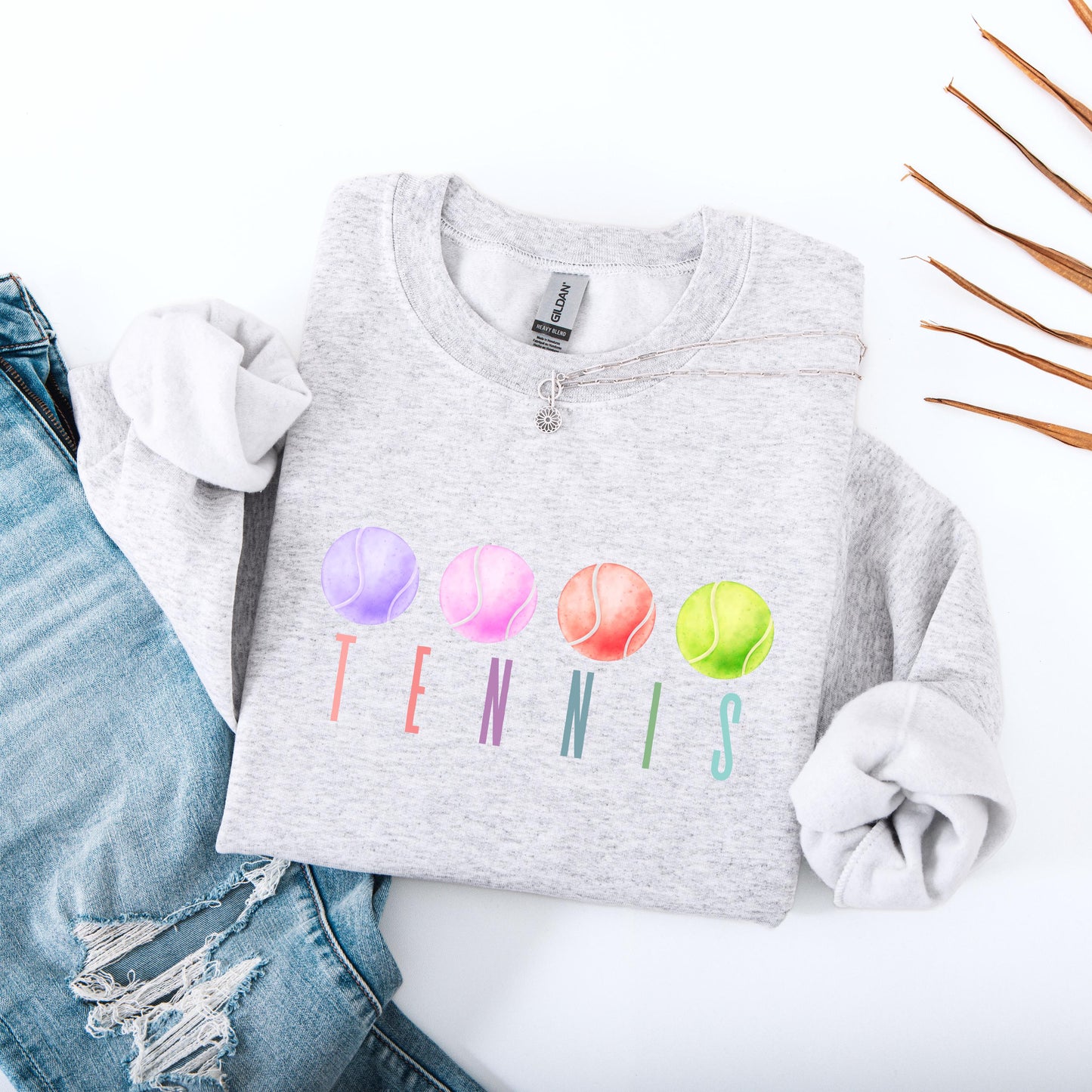 Pastel Tennis Sweatshirt, Cozy Tennis Crewneck, Unisex Tennis Shirt, Cute Tennis Ball Shirt, Preppy Tennis Lover Gift