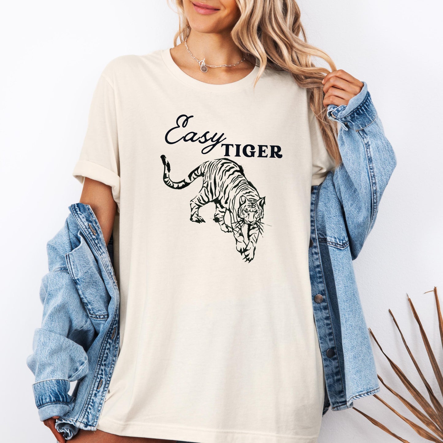 Easy Tiger Retro Shirt โ 90s Rocker Graphic Tee, Vintage Trendy Aesthetic, Bella Canvas Unisex T-Shirt