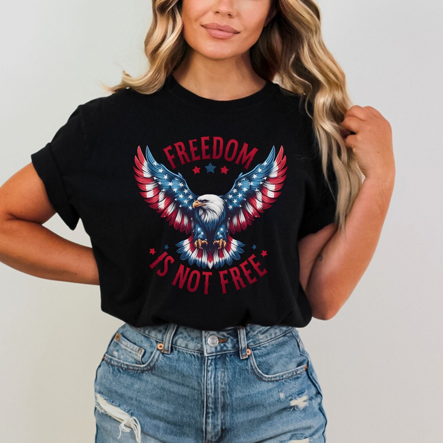 Freedom Is Not Free Shirt - Patriotic Eagle T-Shirt, 4th of July Graphic Tee, USA Independence Day Shirt, American Pride Unisex Tee