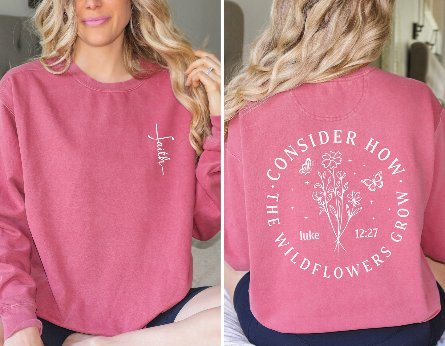 Christian Sweatshirt for Women, Comfort Colors Crewneck, Bible Verse Gift, Faith-Based Apparel, Trendy Jesus Shirt, Religious Gift