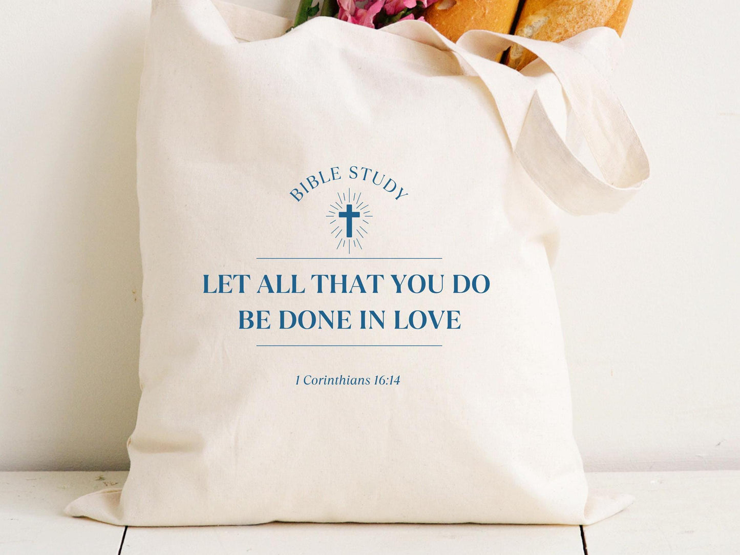 Bible Verse Tote Bag, Christian Scripture Gift, Faith-Based Canvas Bag, Religious Tote, Jesus Lover Gift, Bible Study Bag