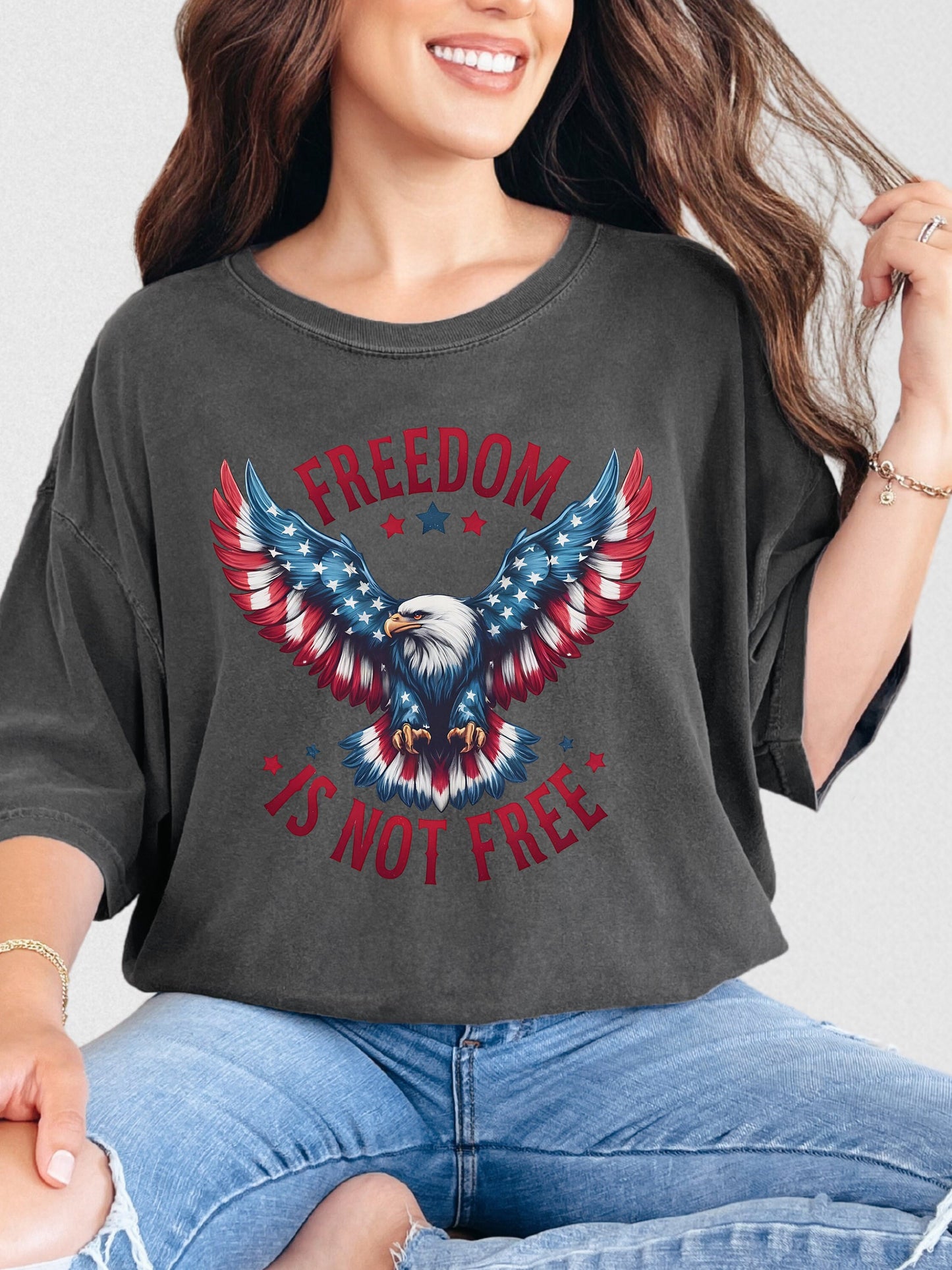 Freedom Is Not Free Shirt - Patriotic Eagle T-Shirt, 4th of July Graphic Tee, USA Independence Day Shirt, American Pride Unisex Tee