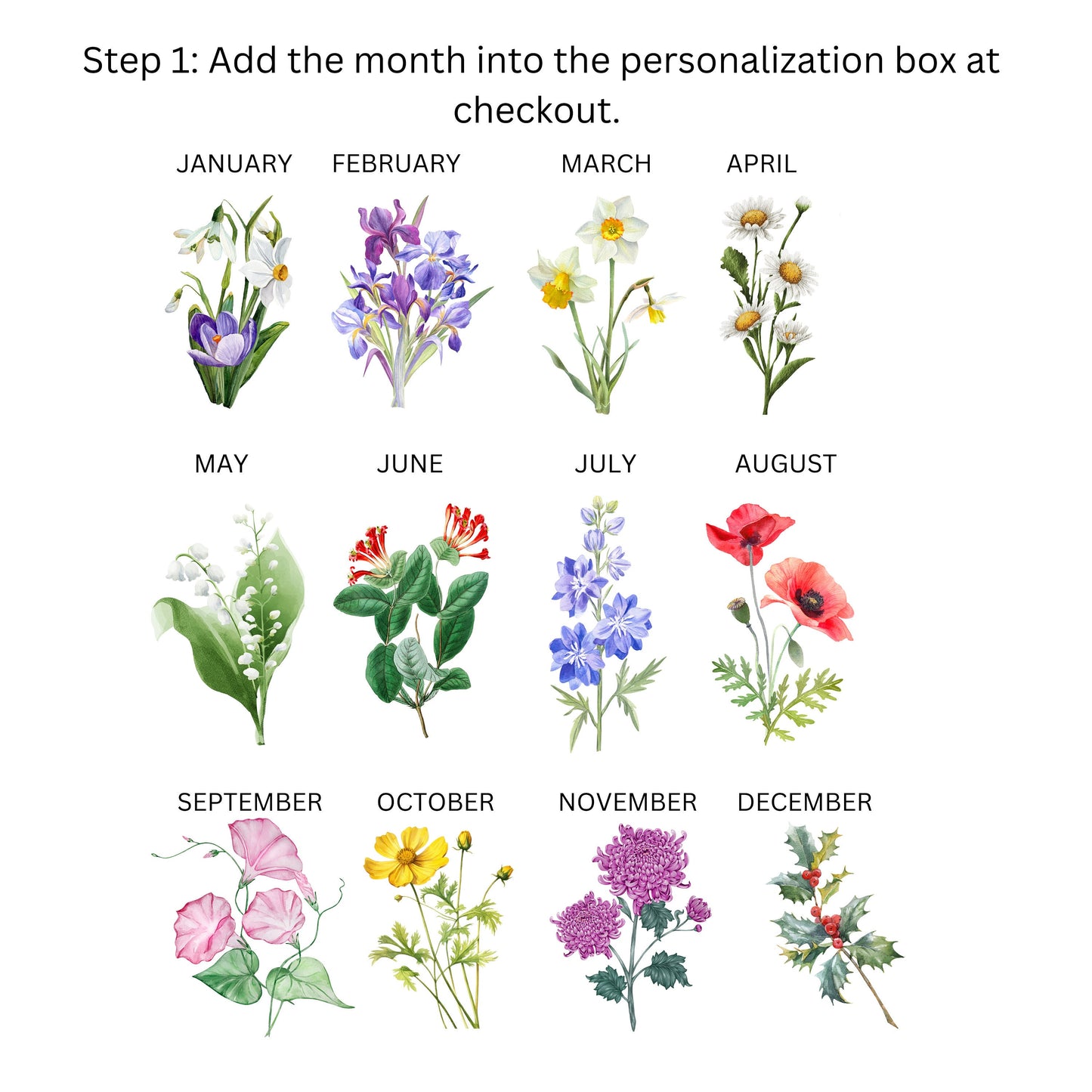 Custom Birth Flower Tote Bag, Personalized Reusable gift bag for Mom, Friend, Bridesmaid, Grandmother - Gift for Her