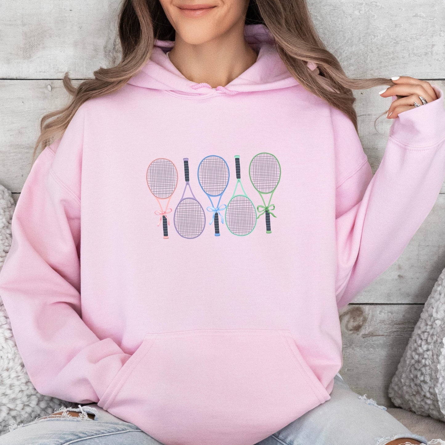 Pastel Tennis Hoodie - Cute Tennis Sweatshirt - Tennis Player Gift - Cozy Unisex Hoodie - Spring Tennis Outfit - Tennis Lover Gift