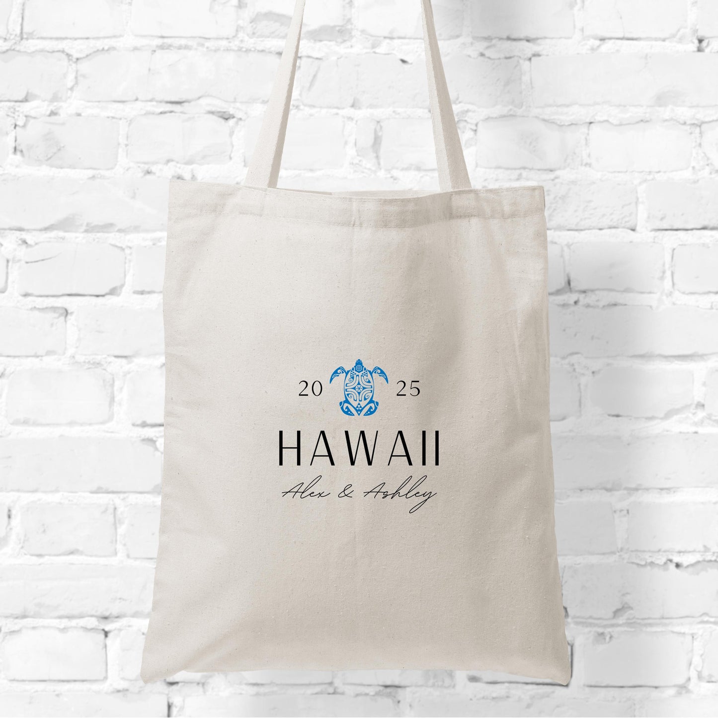 Wedding Tote Bag, Honeymoon Custom Gift, Personalized Tropical Gift Bag - Custom Location Tote