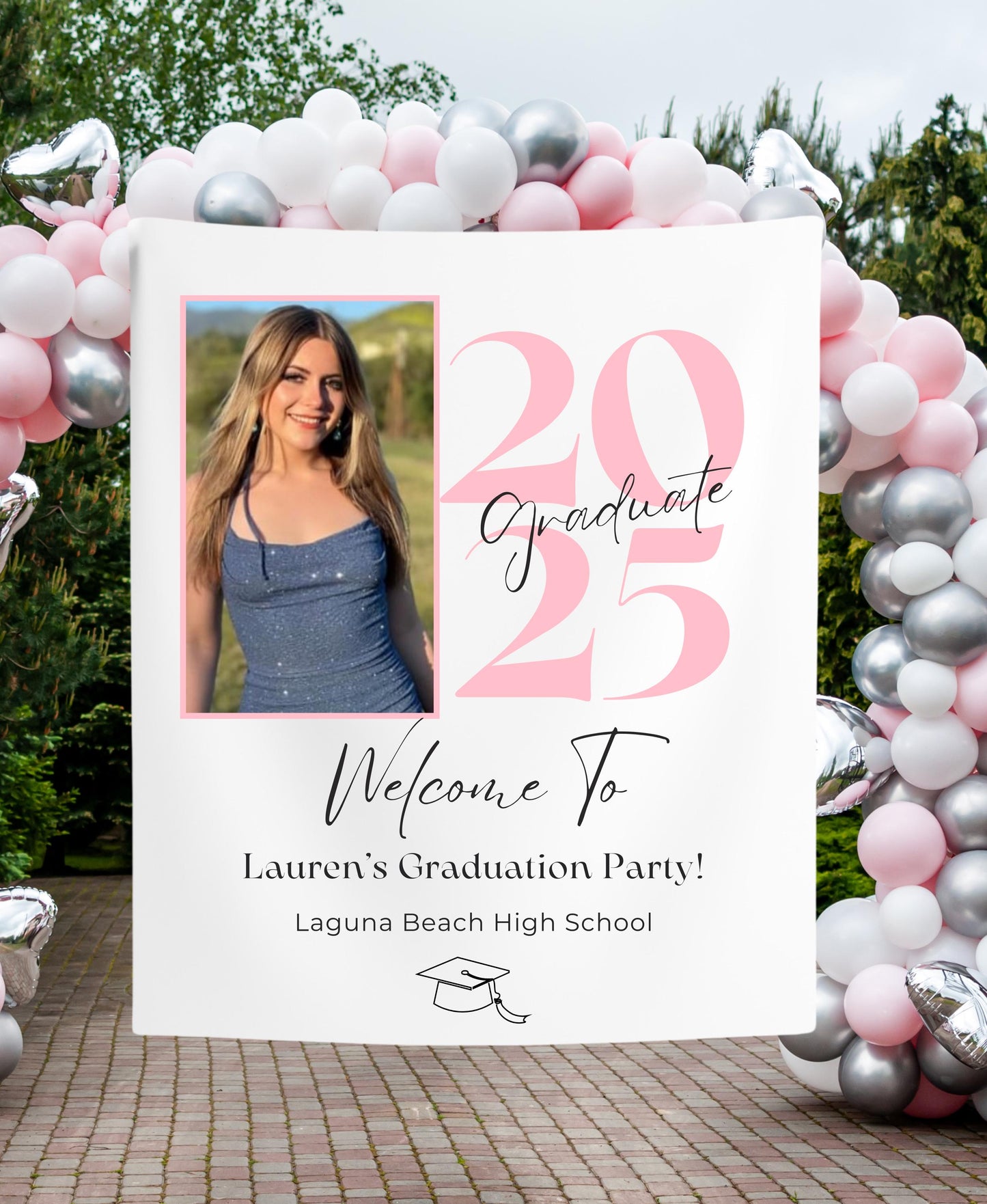 Graduation Party Banner with Photo, Custom Grad Party Sign, Personalized Class of 2025 Backdrop, Senior Celebration Decor