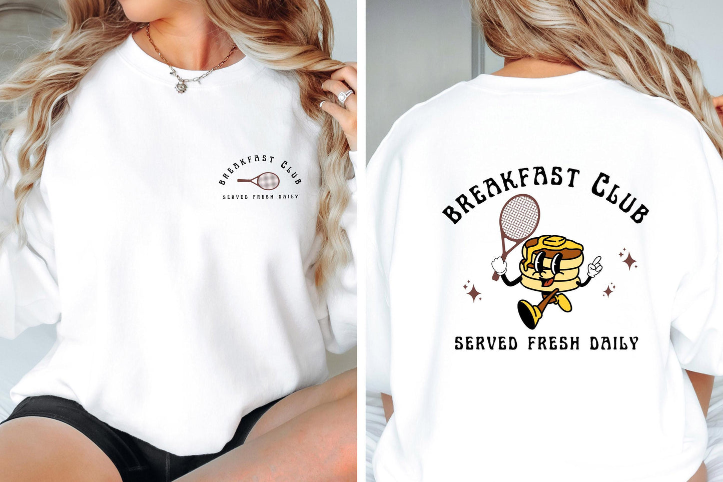 Tennis and Pancakes Sweatshirt, Retro Tennis Crewneck, Sporty Brunch Lover Gift, Vintage Breakfast Club Shirt, Tennis Girl Pullover