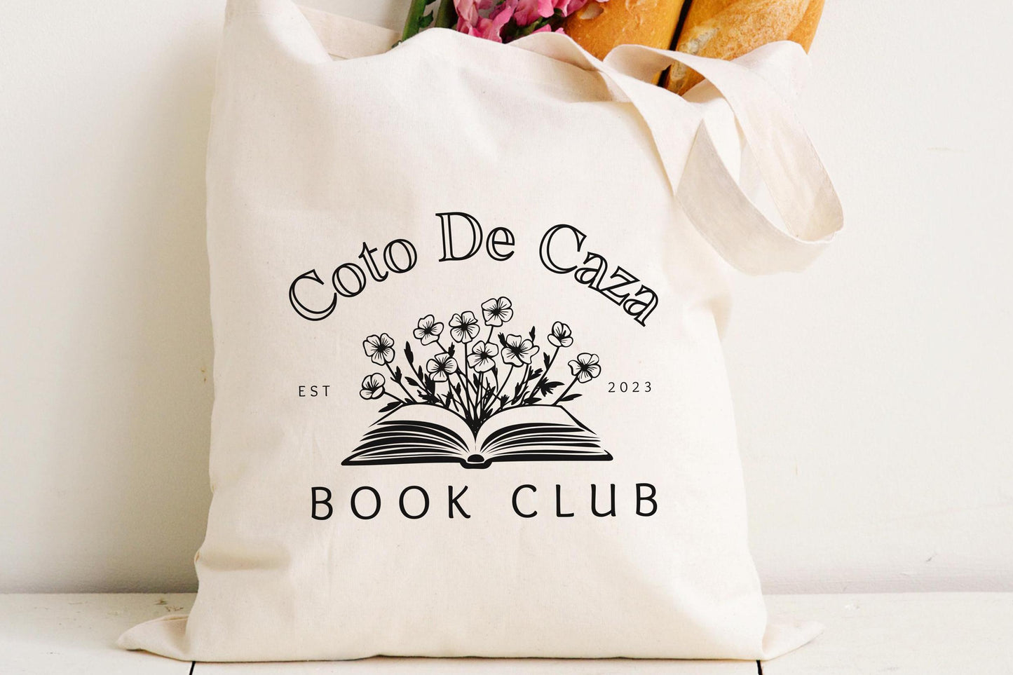 Custom Book Club Tote | Personalized Library Bag | Book Lover Gift | Reading Club Canvas Bag