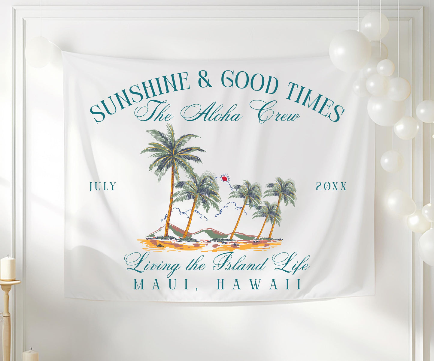 Tropical Family Vacation Banner, Custom Beach House Welcome Sign, Maui Trip Decor, Island Crew Airbnb Sign, Aloha Summer Banner