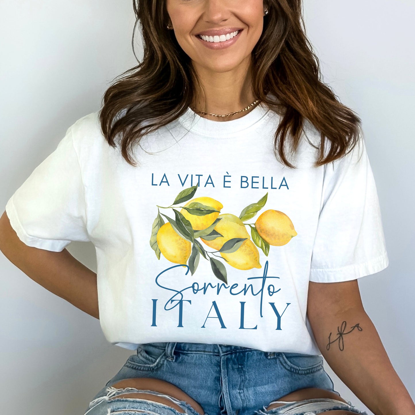 Italy Shirt, Sorrento Italy Lemon Womens Tee, Amalfi Coast, Italy T-shirt, Comfort Colors Lemon Tee