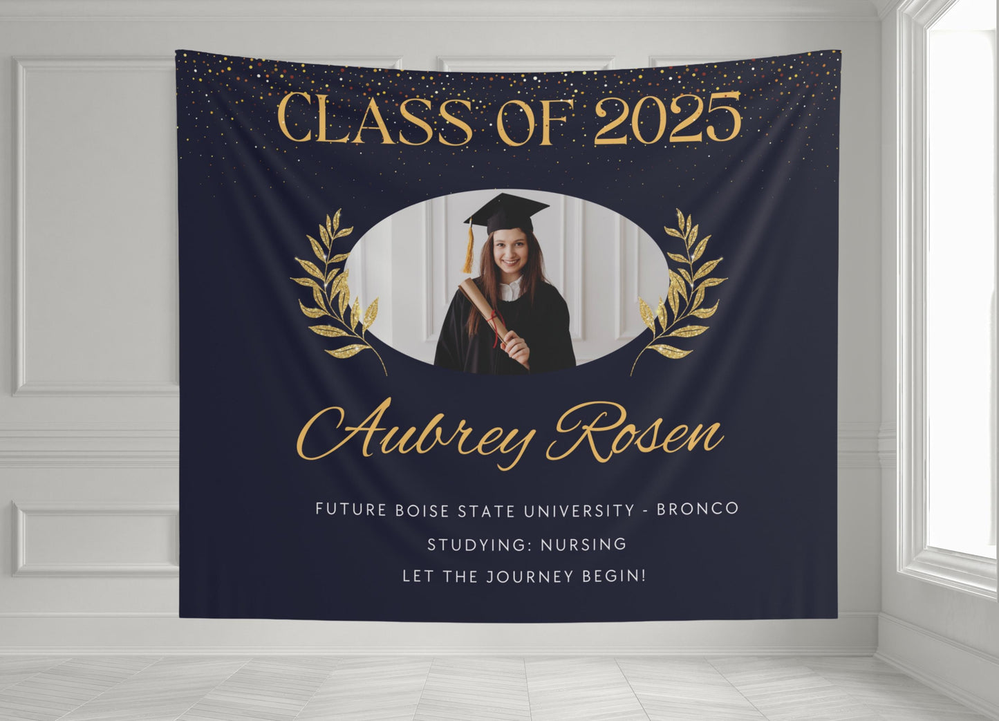 Custom Graduation Banner, Future Boise State Grad, Personalized Grad Party Sign, Nursing Student Banner, Class of 2025 Decor