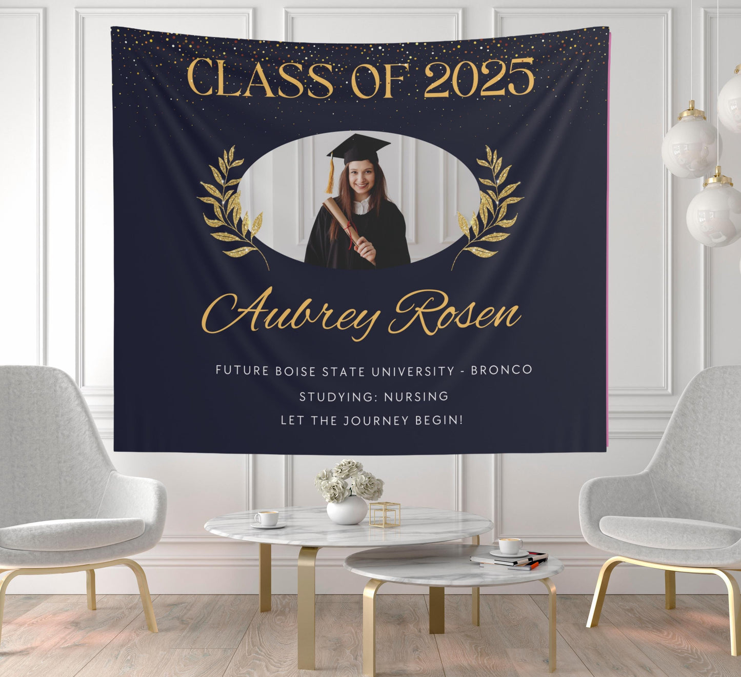 Custom Graduation Banner, Future Boise State Grad, Personalized Grad Party Sign, Nursing Student Banner, Class of 2025 Decor