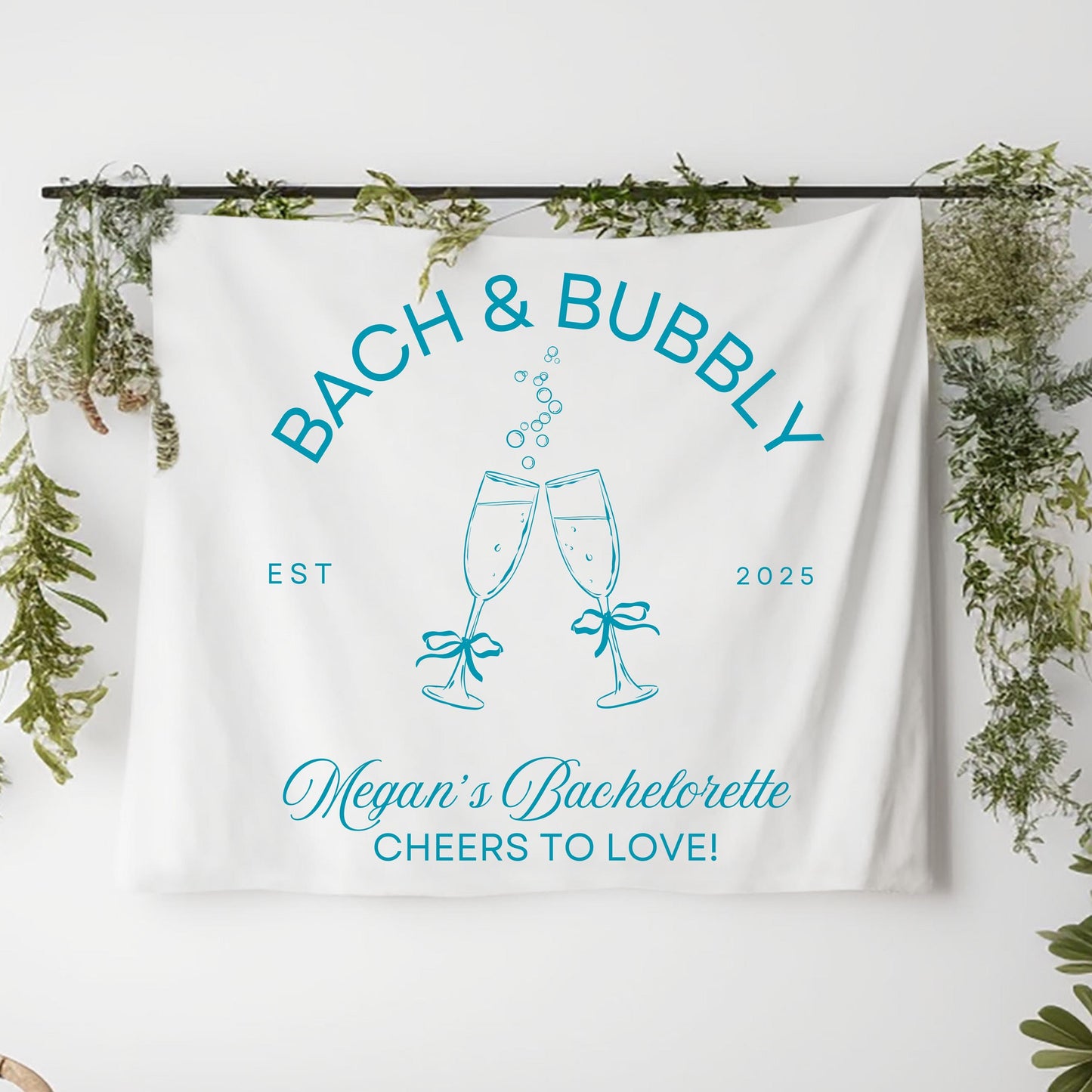 Bach & Bubbly Banner, Champagne Bachelorette Sign, Custom Bridal Party Decor, Last Fling Backdrop, Champagne Theme Bach Banner