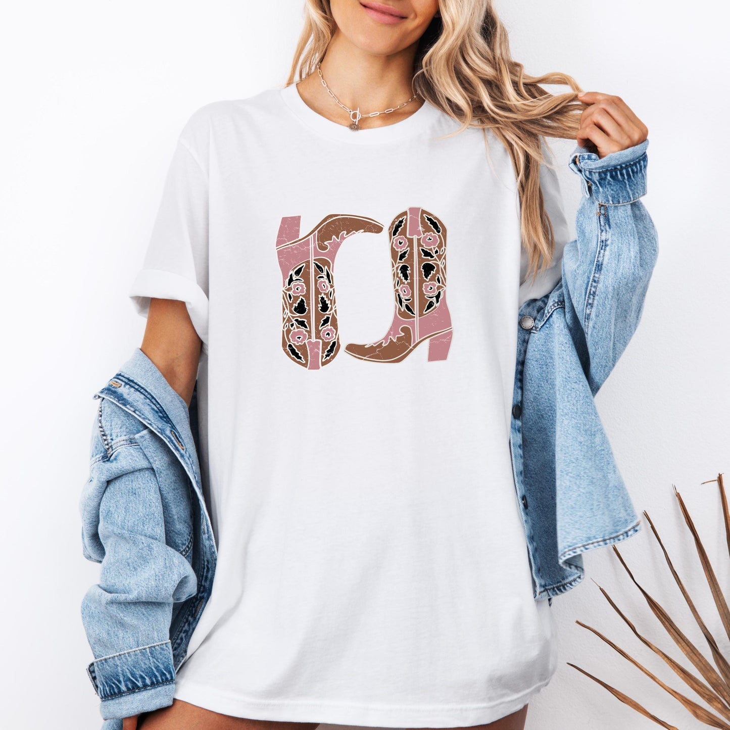 Western Cowgirl Boots Shirt, Rustic Rodeo Graphic Tee, Trendy Country T-Shirt, Vintage Cowboy Boot Shirt, Southern Cowgirl Outfit