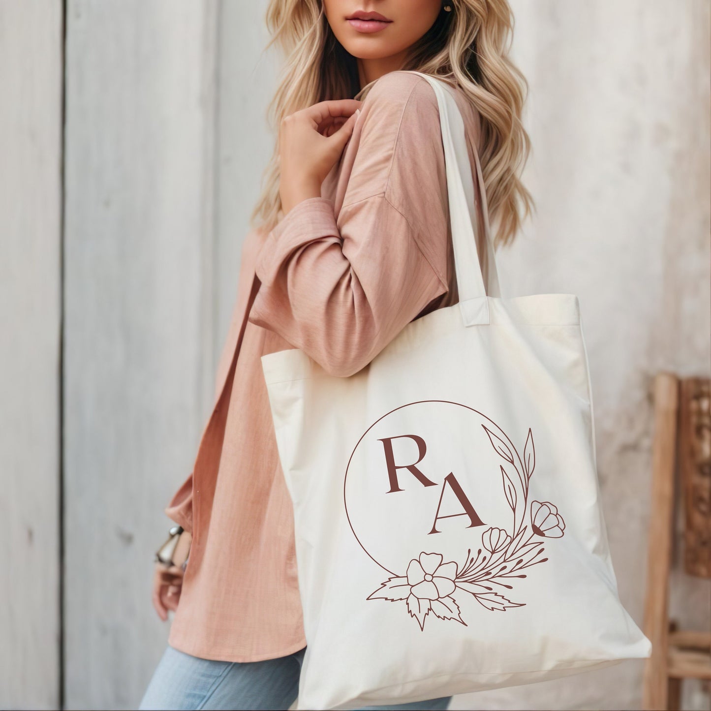 Personalized Tote Bag Gift Bridal Party, Gift for Her Bag, Vacation Party Favor Bag, Trendy Floral Graphic Canvas Bag, Bridesmaids Proposal