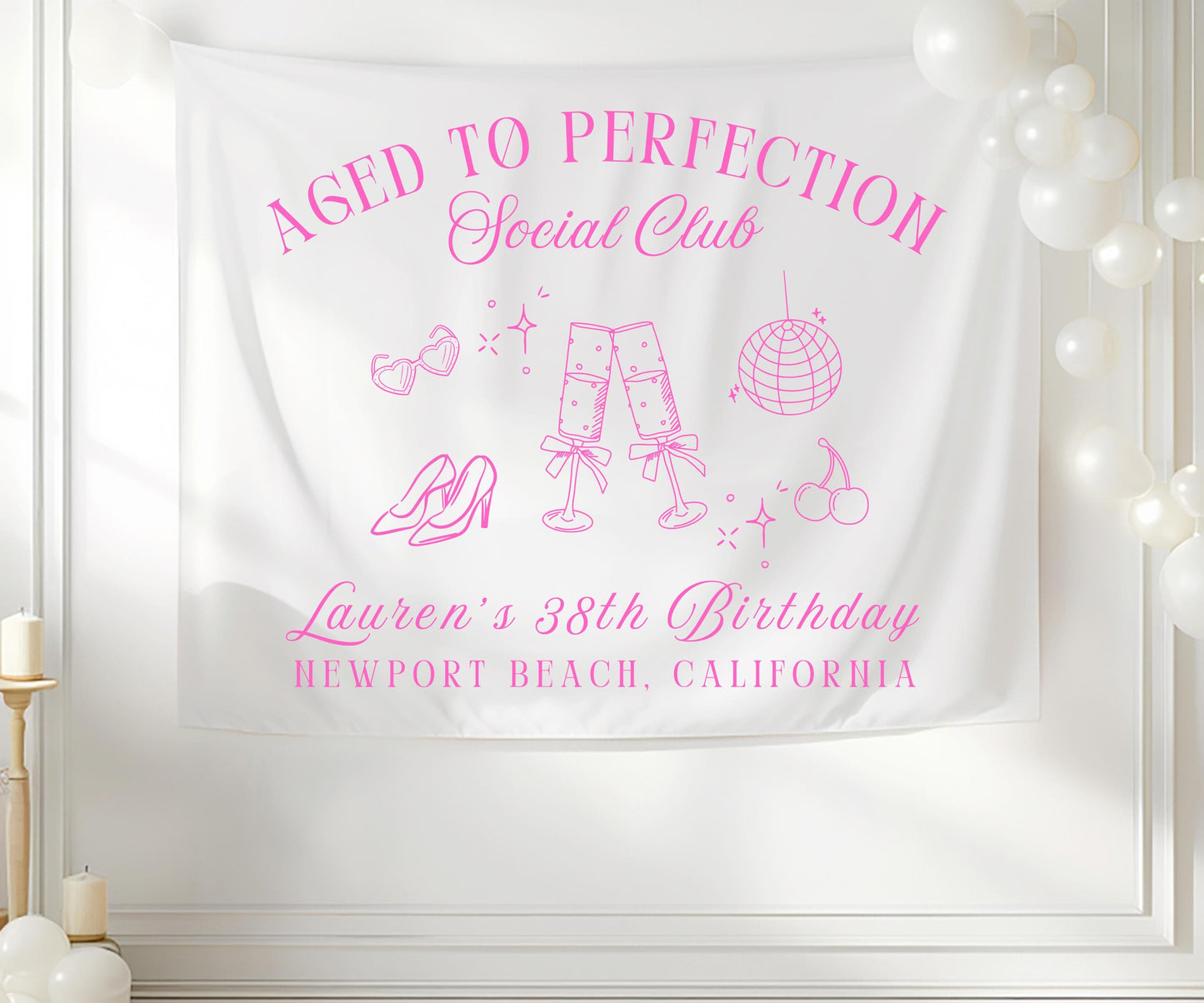 Party Banner Custom, Birthday Banner, Aged to Perfection Sign, Custom Party Sign, 30th Birthday Decor, Personalized Backdrop