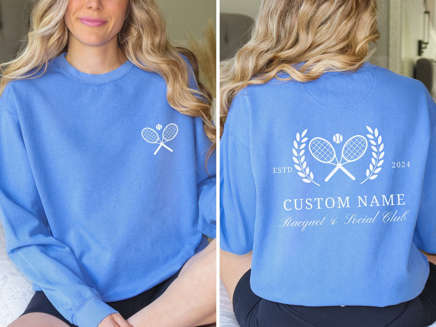 Personalized Tennis Racquet Sweatshirt, Custom Team Name - Tennis League, Country Social Club