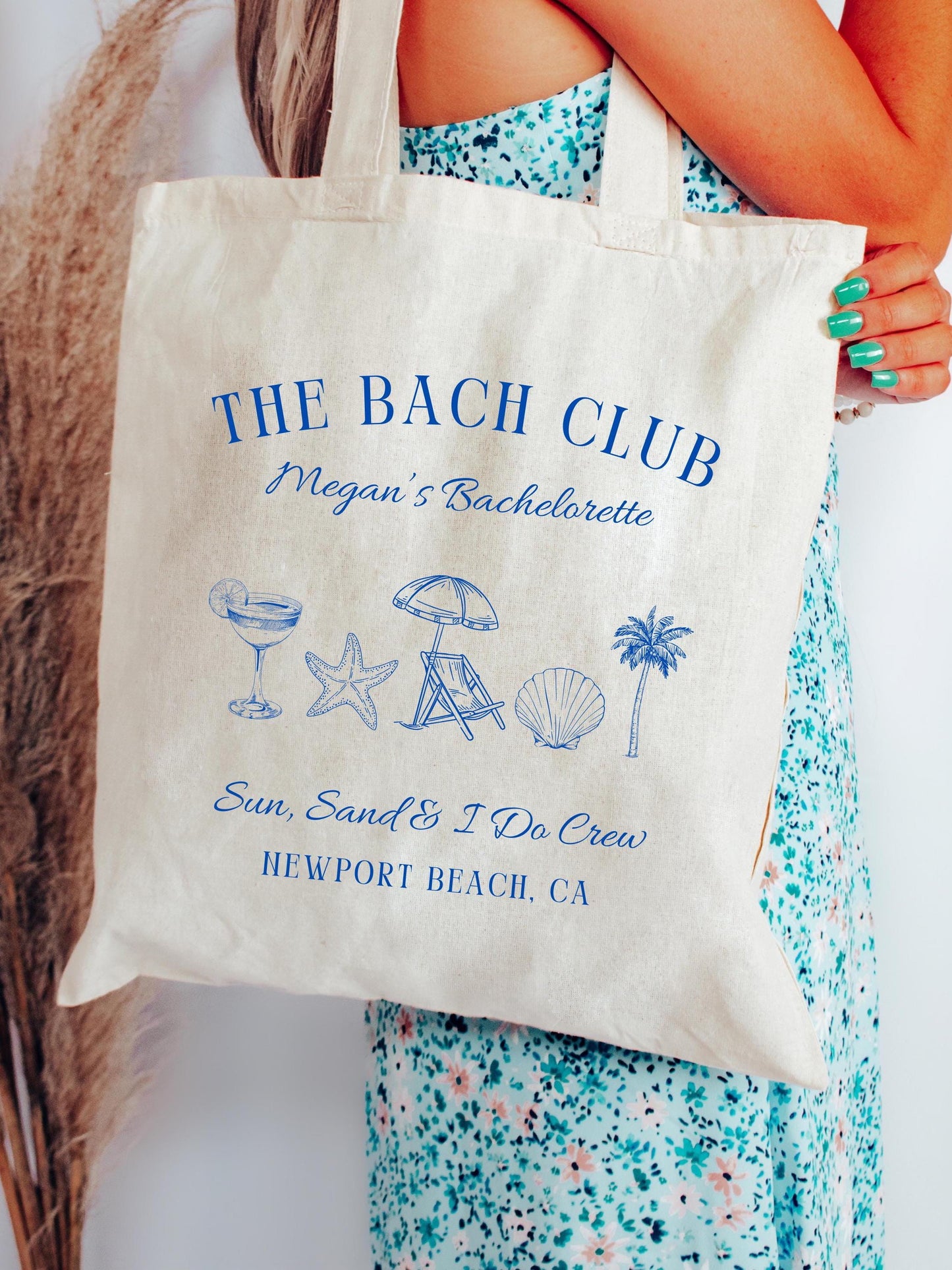 Beach Bachelorette Tote Bag, Sun Sand & I Do Crew, Bride Beach Trip Gift, Custom Bridal Party Favor, Coastal Girls Trip Tote