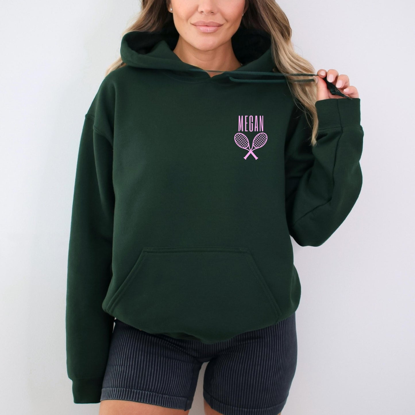 Custom Tennis Hoodie, Personalized Tennis Racket Sweatshirt, Tennis Partner Gift, Doubles Team Hoodie, Custom Name Tennis Sweatshirt