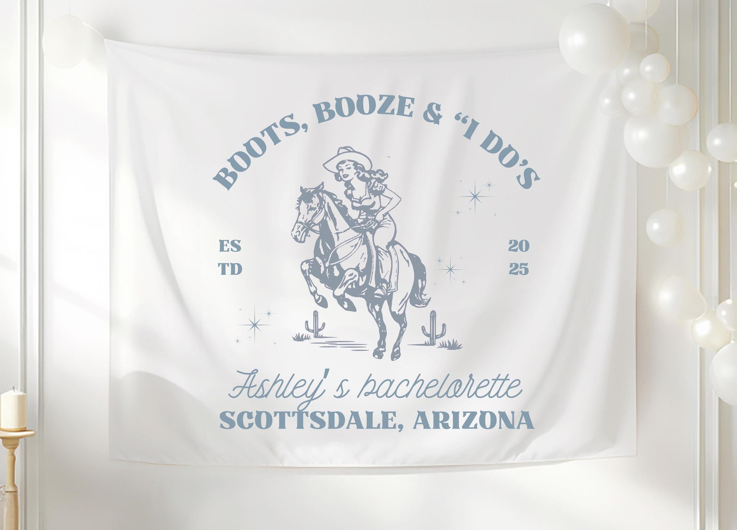 Boots Booze and I Do’s Bachelorette Banner | Western Party Decor | Last Rodeo Bride-to-Be Tapestry | Custom Cowgirl Sign