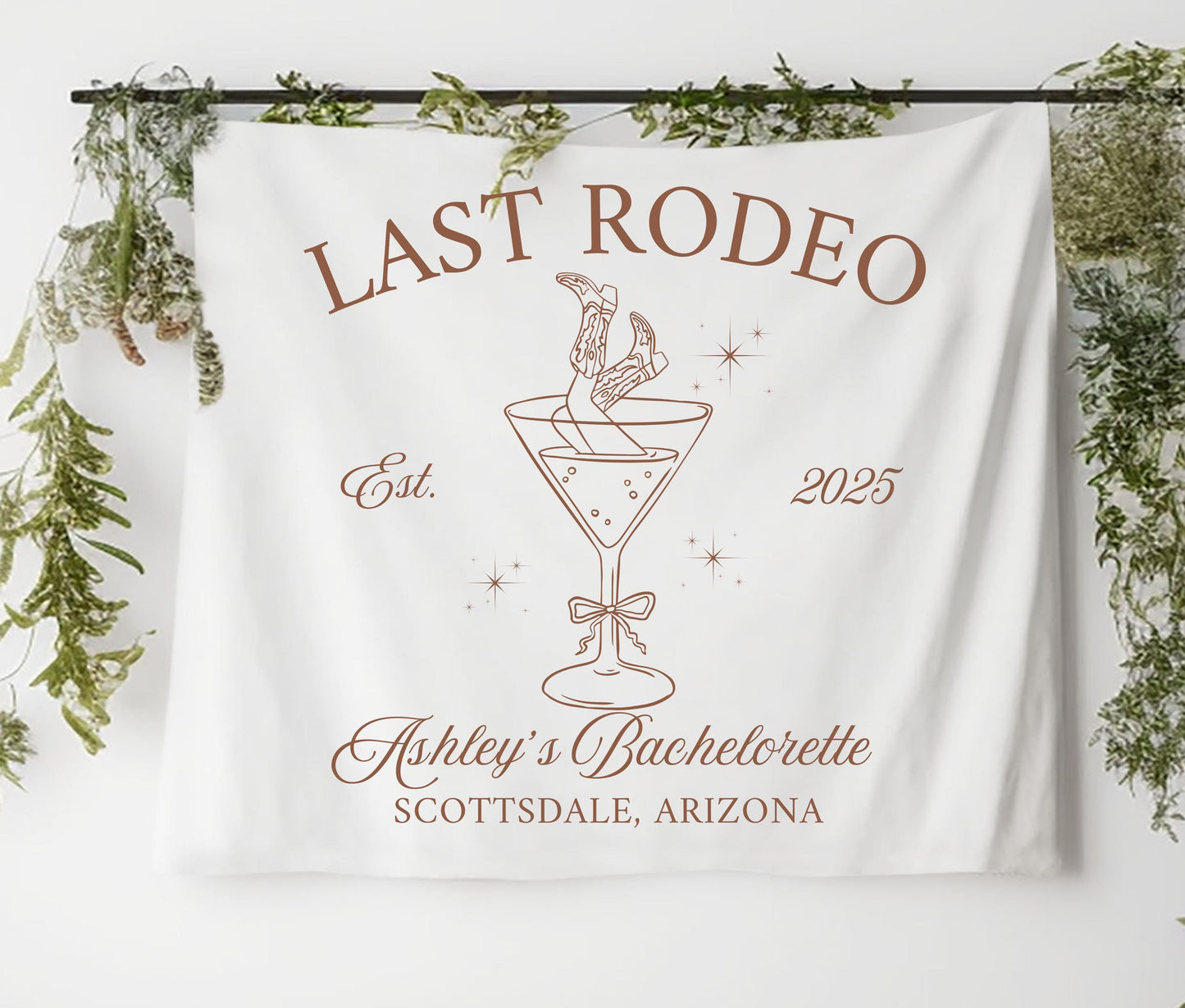 Last Rodeo Bachelorette Banner | Personalized Bach Sign | Western Bachelorette Decor, Cowgirl Party Banner, Martini Glass Rodeo Theme