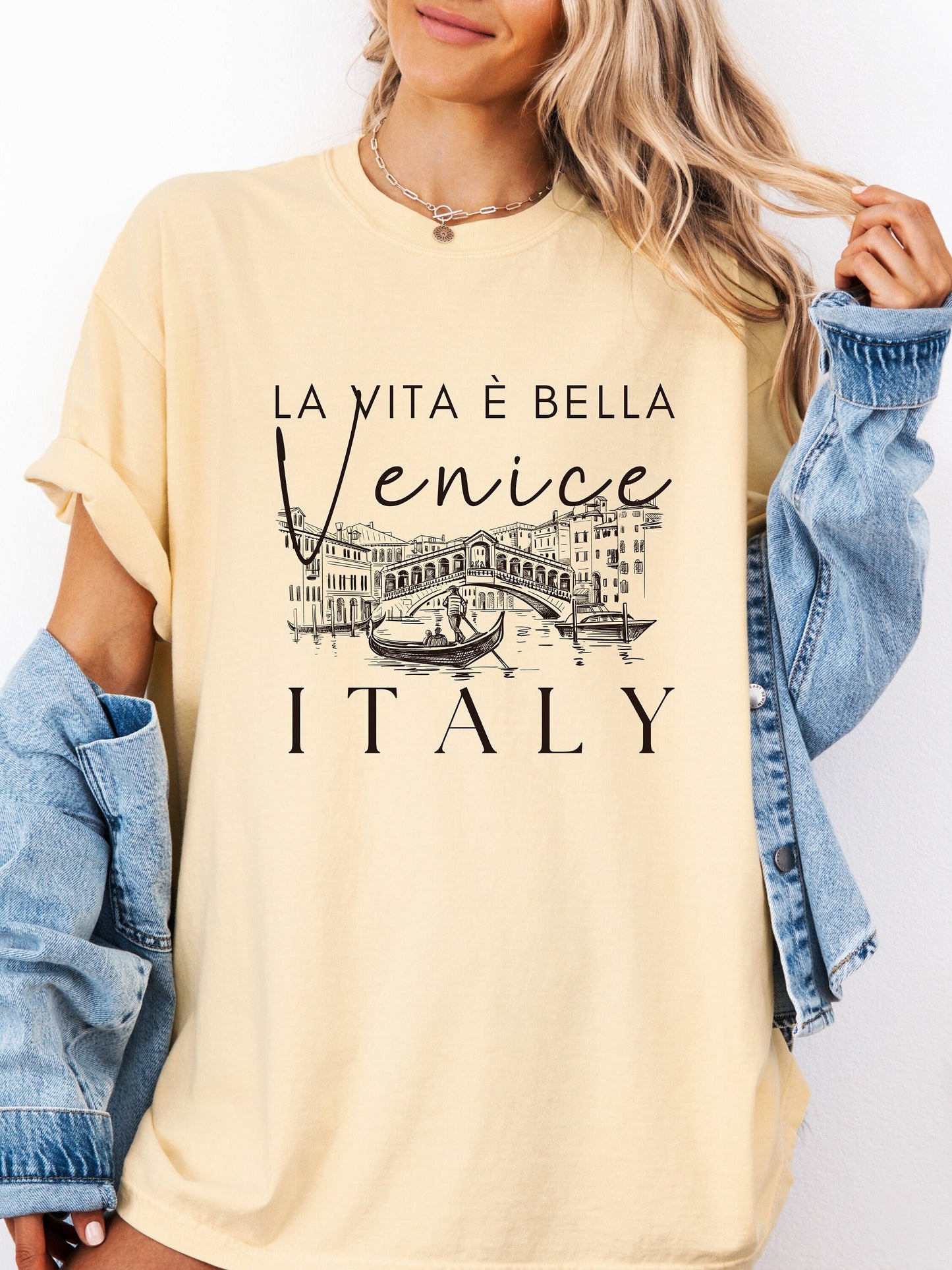 Venice Italy T-Shirt - Oversized Travel Tee - Comfort Colors Graphic Shirt - European Vacation Gift