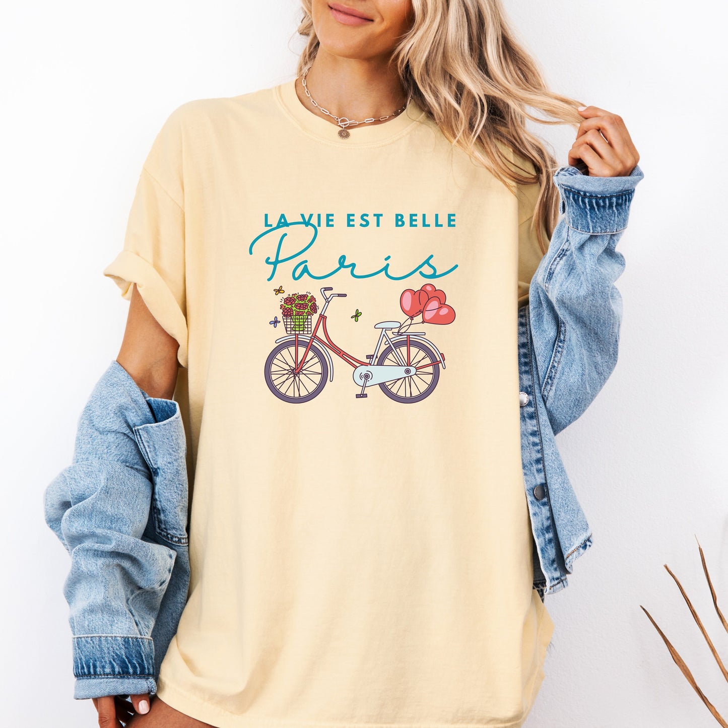 Paris France Bicycle Shirt | Comfort Colors Travel Tee | French Souvenir Gift for Her