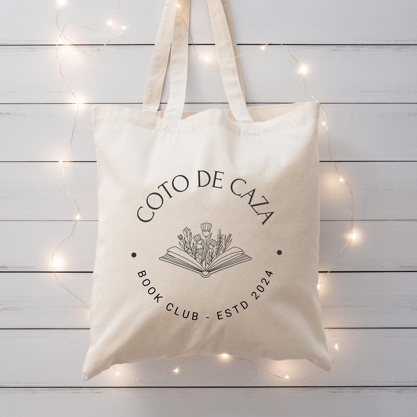 Personalized Book Club Tote: Stylish Library Bag for Readers & Literature Lovers - 2 Color Options