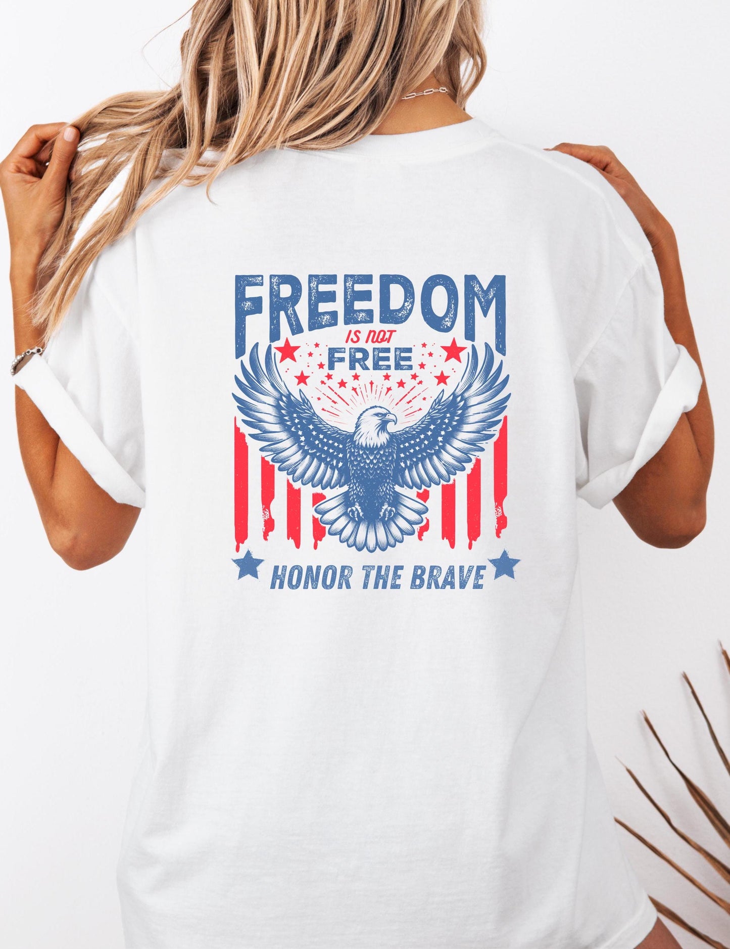 Freedom Is Not Free Shirt, Honor The Brave Tee, Patriotic Eagle T-Shirt, USA Flag Shirt, Veterans Memorial Shirt, Military Gift