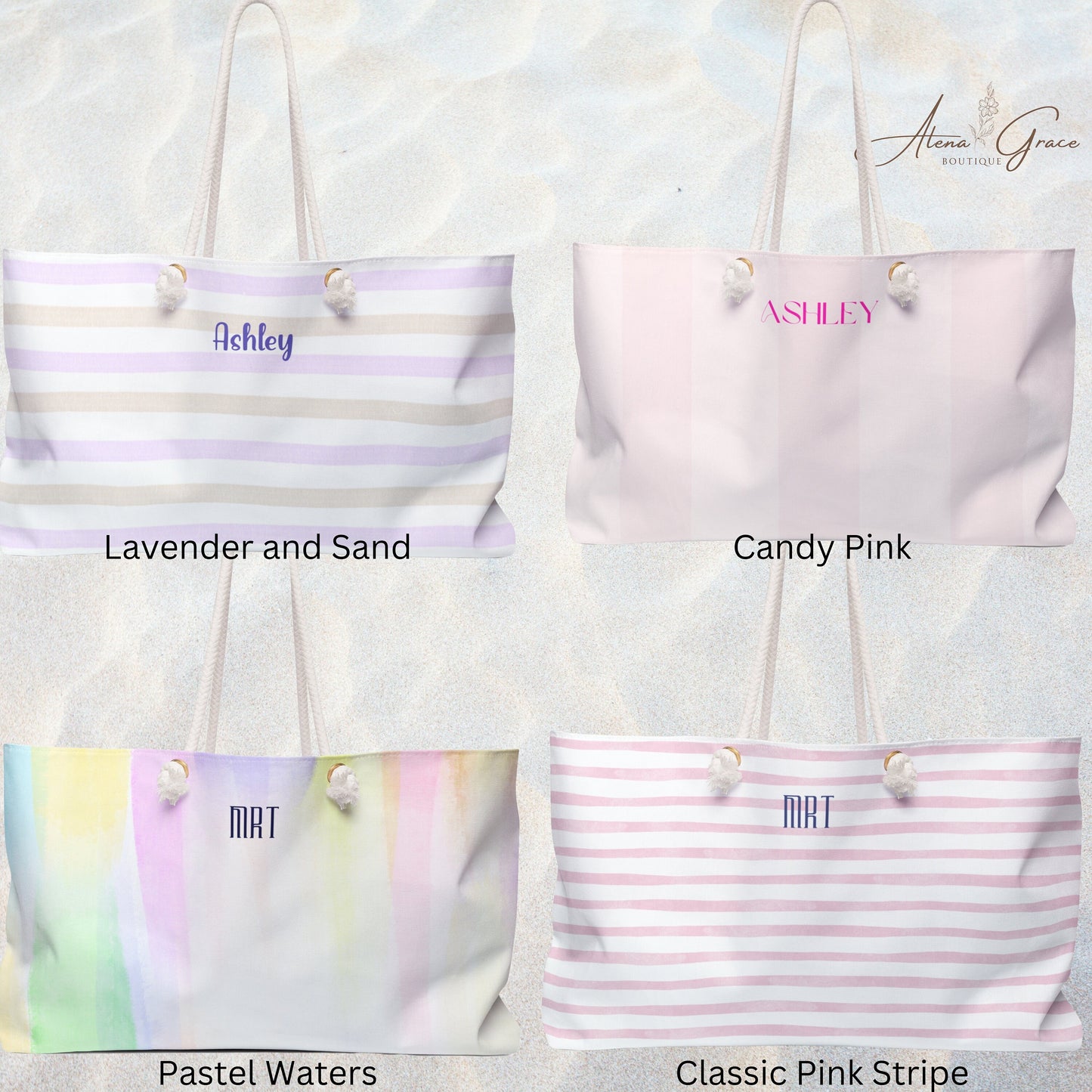 Personalized Beach Bag Tote Gift for Her, Monogrammed Gift Bag, Girl's Trip Bag, Party Favor Tote, Vacation or Weekend Getaway Tote