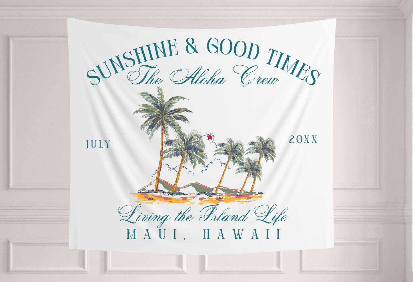 Tropical Family Vacation Banner, Custom Beach House Welcome Sign, Maui Trip Decor, Island Crew Airbnb Sign, Aloha Summer Banner