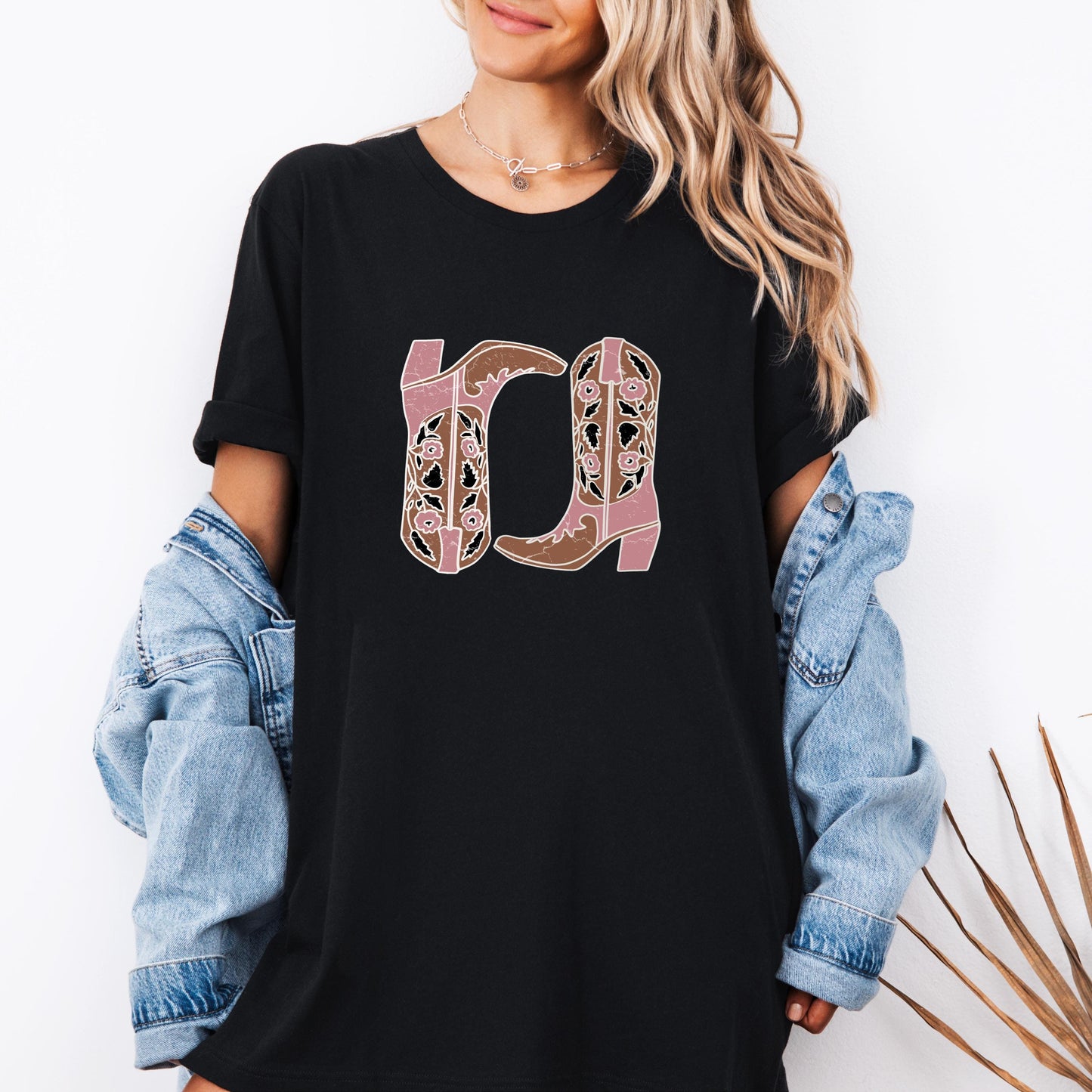 Western Cowgirl Boots Shirt, Rustic Rodeo Graphic Tee, Trendy Country T-Shirt, Vintage Cowboy Boot Shirt, Southern Cowgirl Outfit